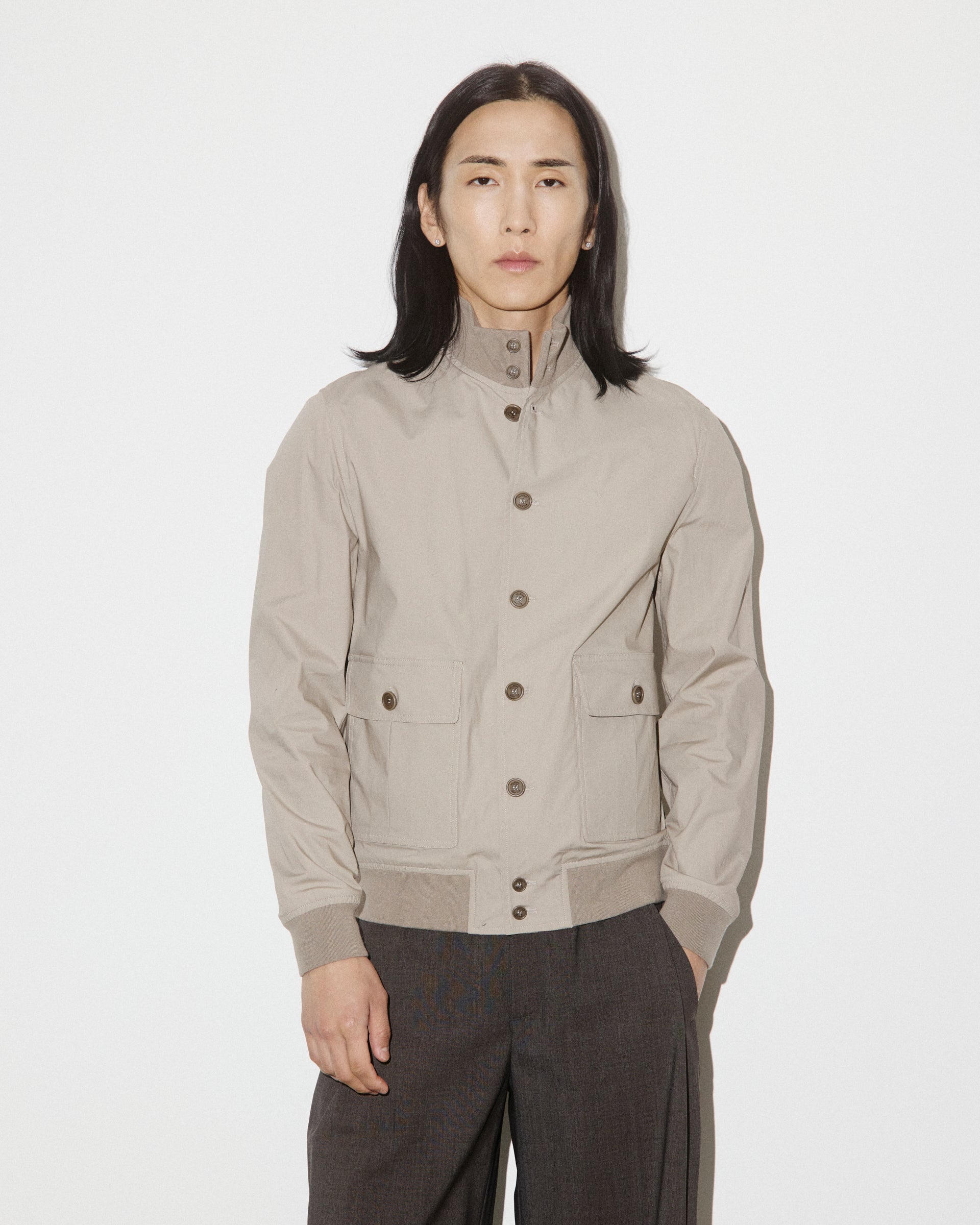 Giubbotto Valstarino in popeline stretch, sfoderato. Beige - Desert