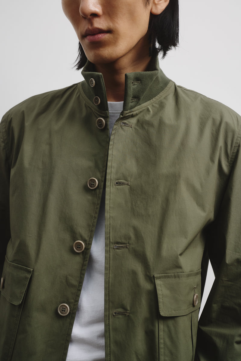 Unlined Valstarino in stretch cotton poplin - Frantoio