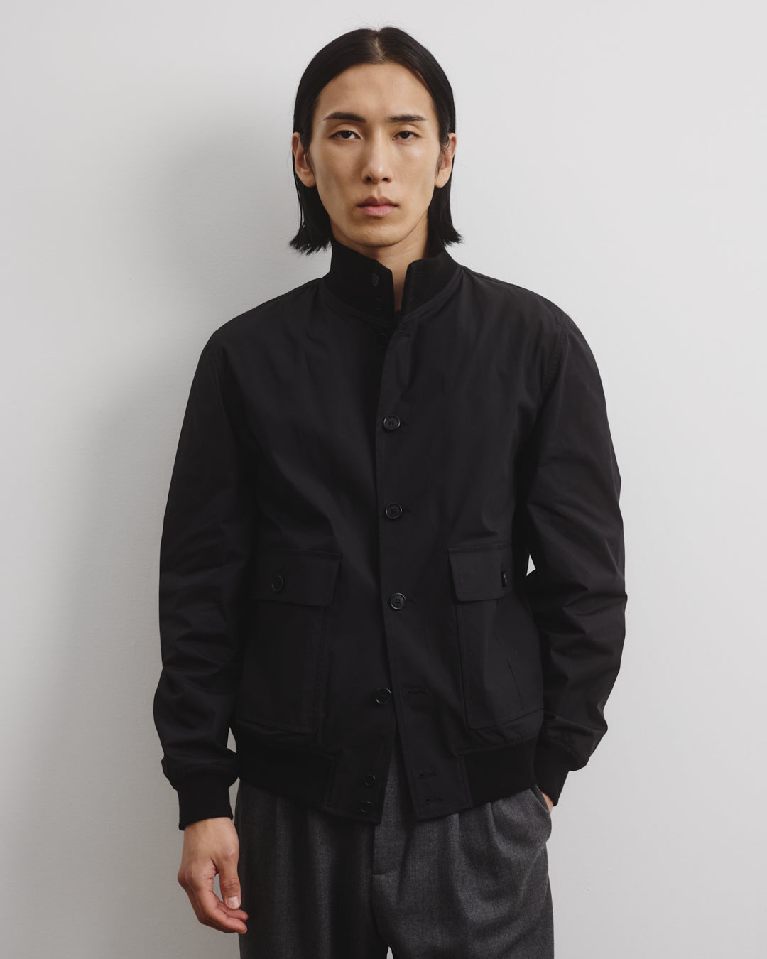 Giubbotto Valstarino in popeline stretch, sfoderato. - Black