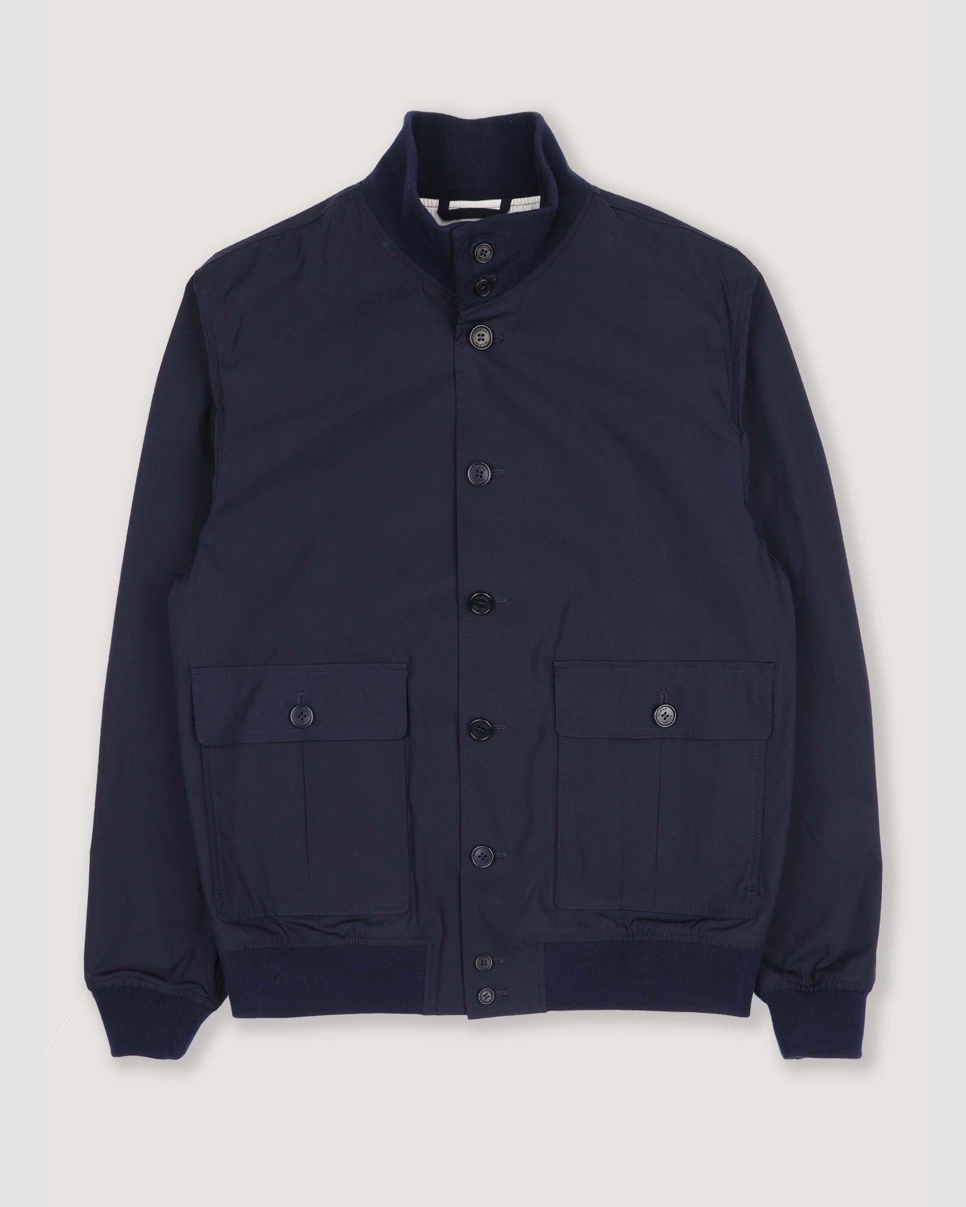 Unlined Valstarino in stretch cotton poplin. Blue - Navy