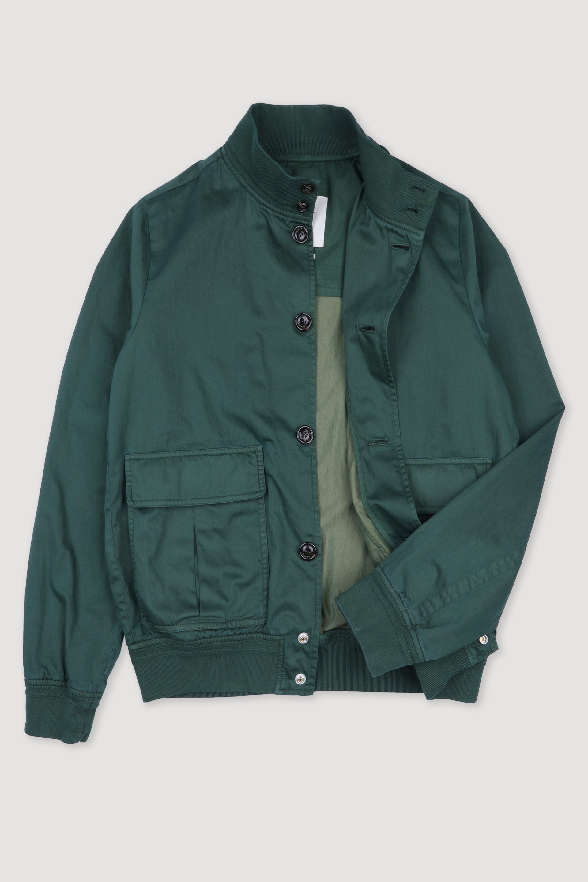 Unlined Valstarino jacket in cotton-nylon fabric. Green