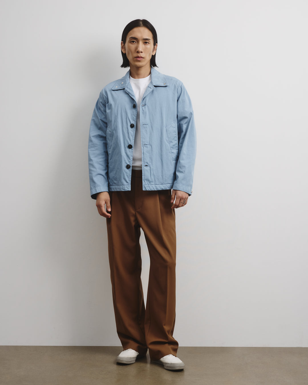 Coach jacket Ted in cotone-nylon, sfoderata. Azzurro - Pilota