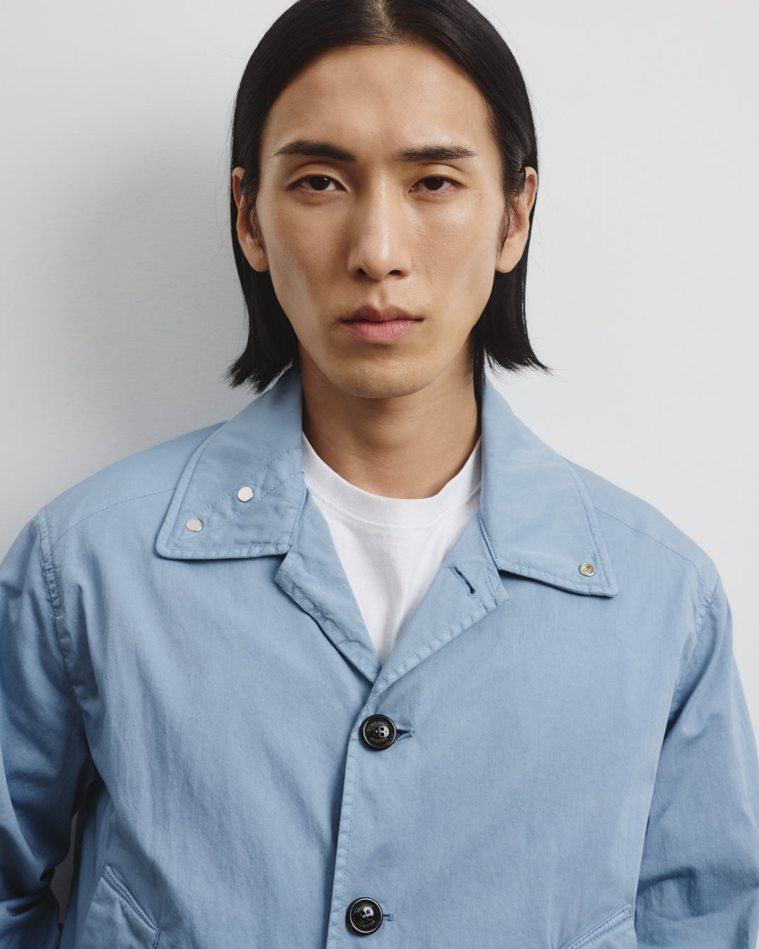 Coach jacket Ted in cotone-nylon, sfoderata. Azzurro - Pilota