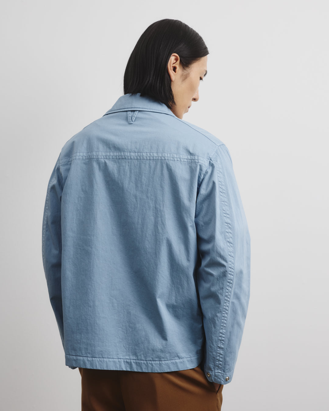 Coach jacket Ted in cotone-nylon, sfoderata. Azzurro - Pilota