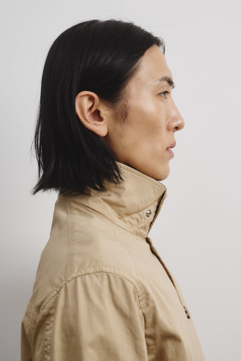 Coach jacket Ted in cotone-nylon, sfoderata. Beige - Sable