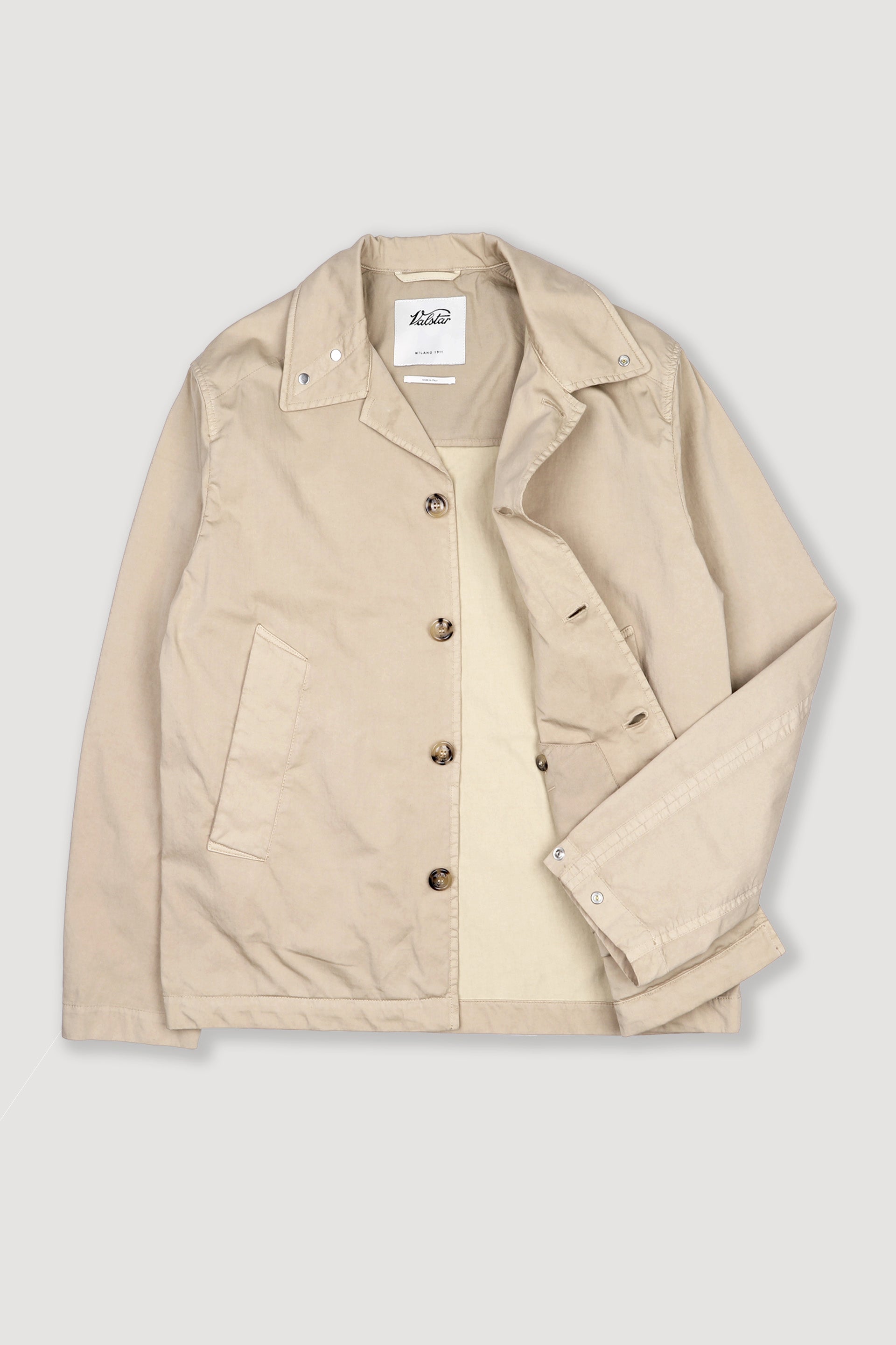 Ted unlined coach jacket in cotton-nylon fabric. - Sable