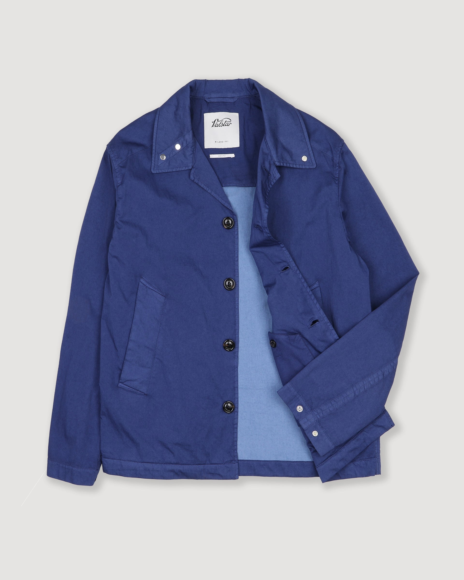 Coach jacket Ted in cotone-nylon, sfoderata. Blu - Nautico