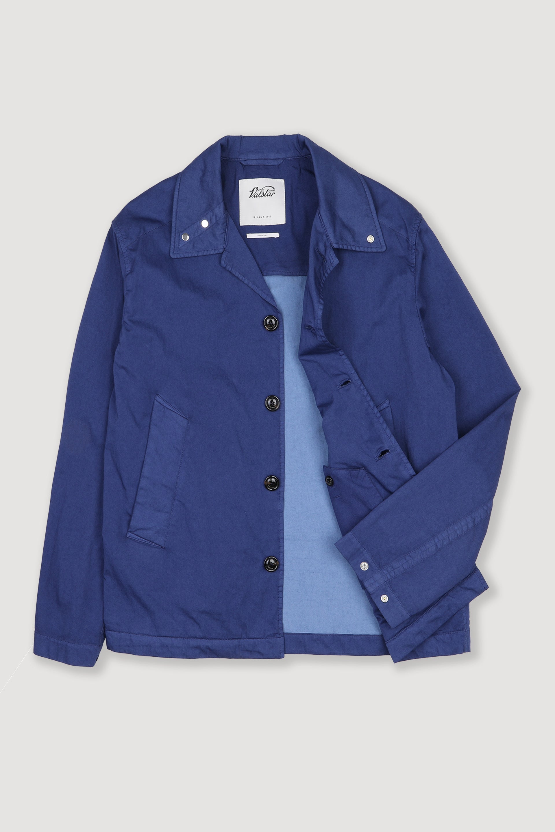 Coach jacket Ted in cotone-nylon, sfoderata. Blu - Nautico