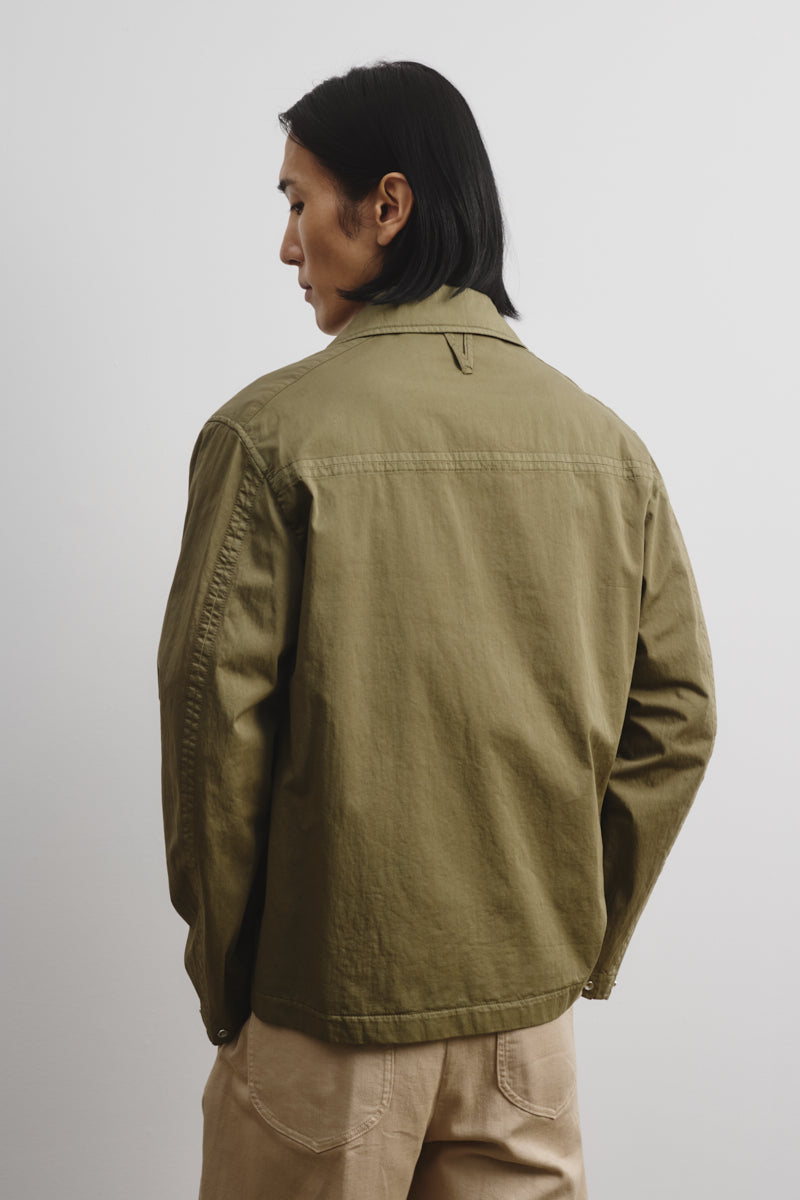 Coach jacket Ted in cotone-nylon, sfoderata. Verde - Soldier
