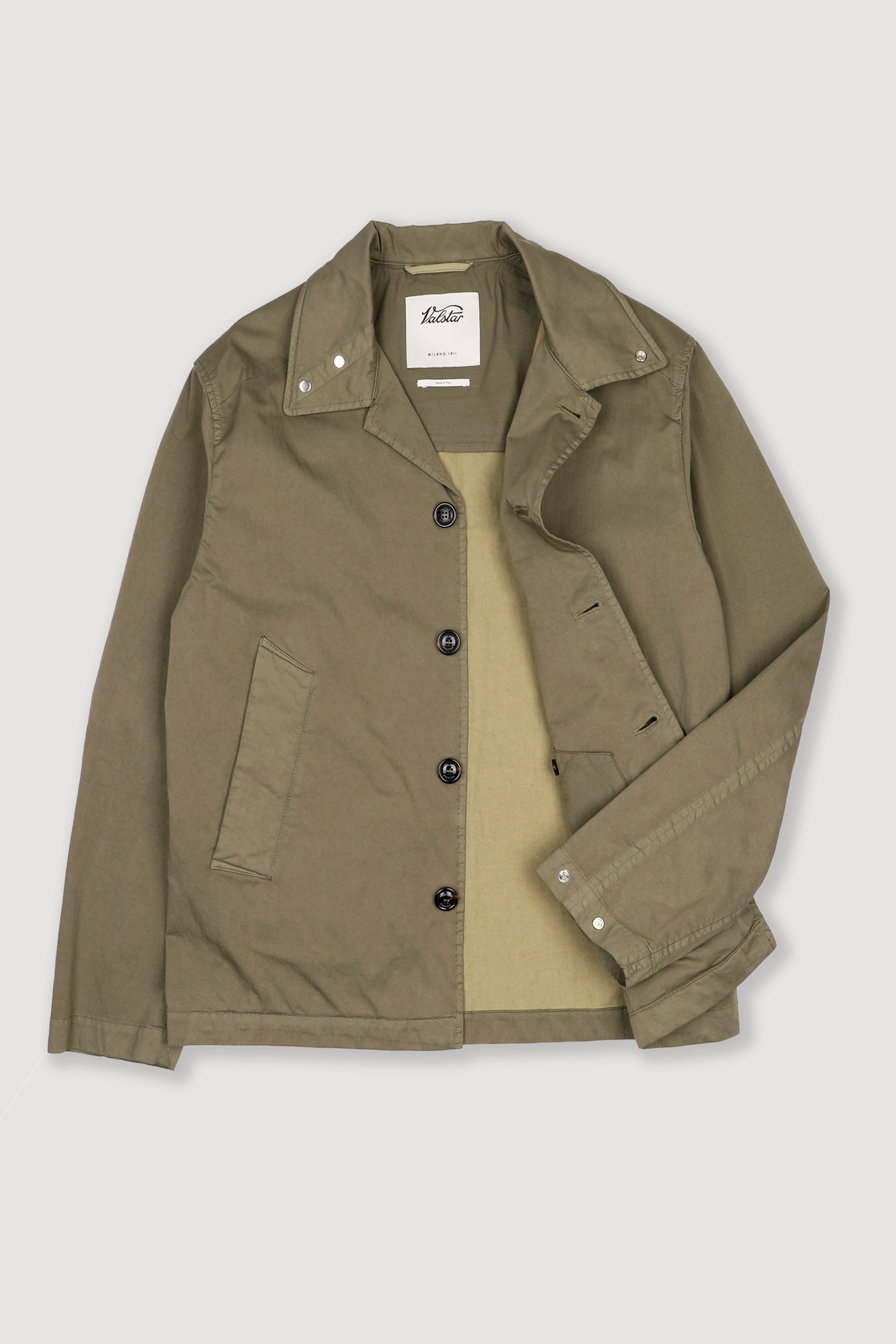 Coach jacket Ted in cotone-nylon, sfoderata. Verde - Soldier