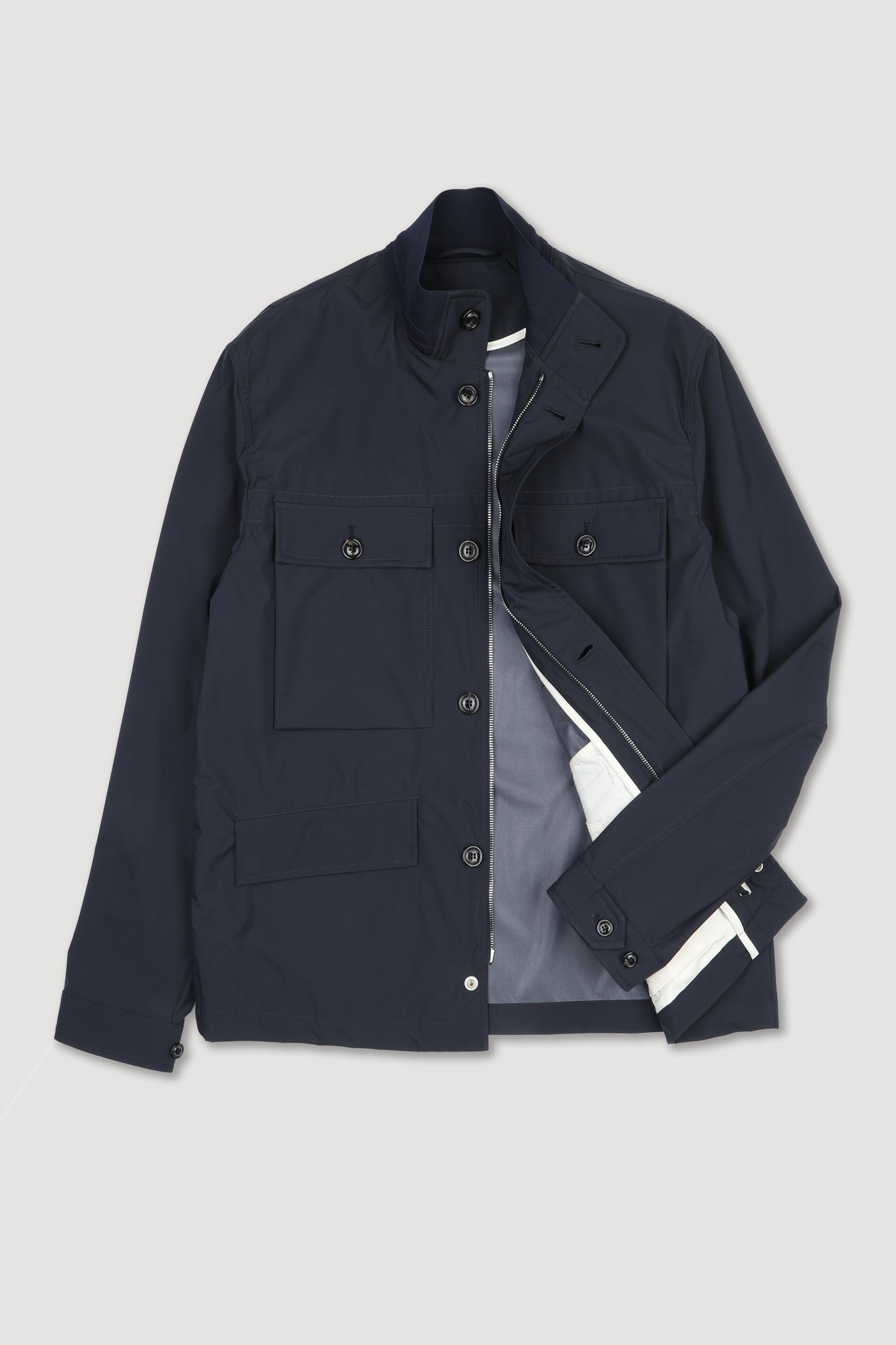 Field Jacket Harry in microfibra 3 layer waterproof, sfoderata. - Navy blue
