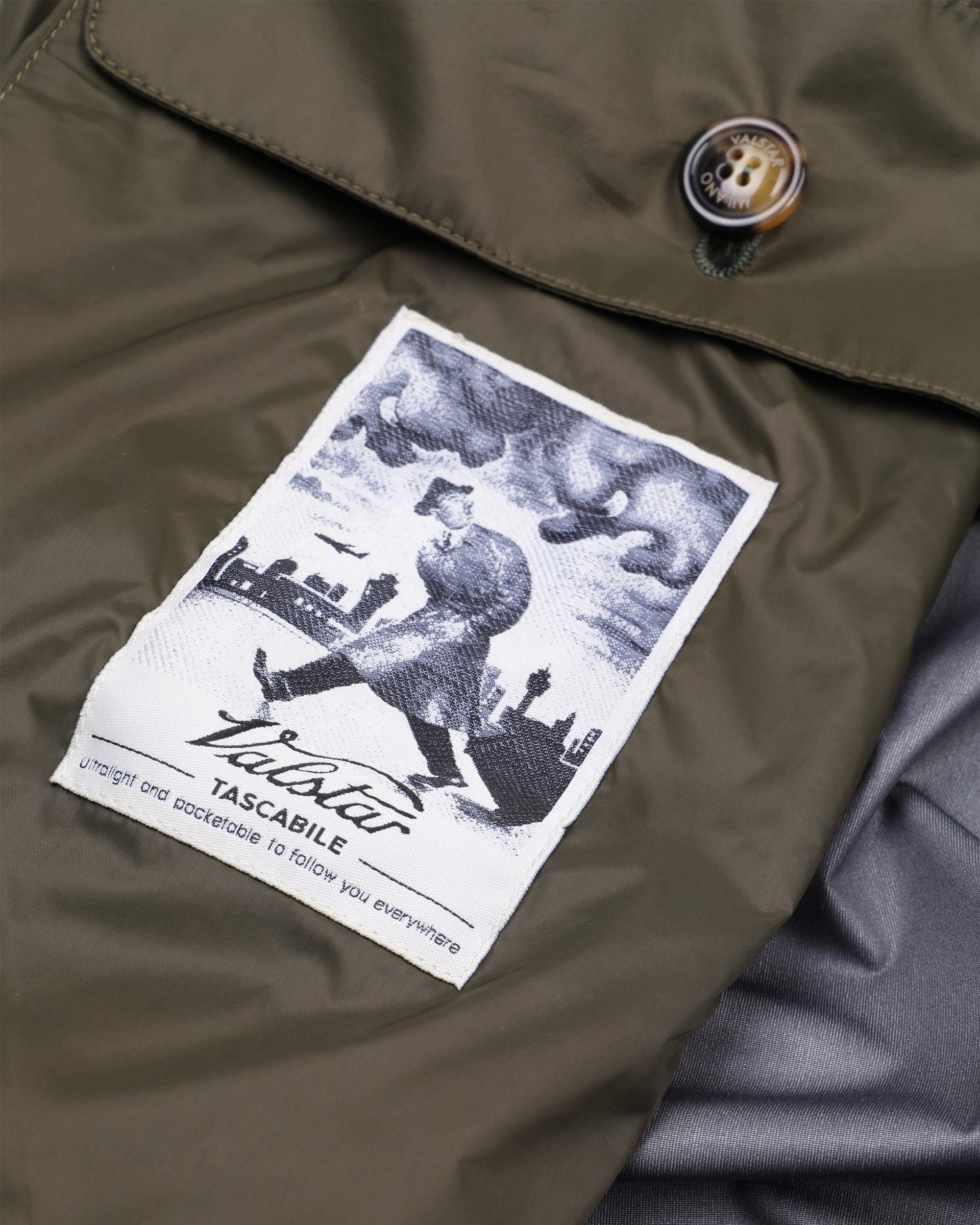 Packable Valstarino in 3 layer microfiber, waterproof. Green - Cappero