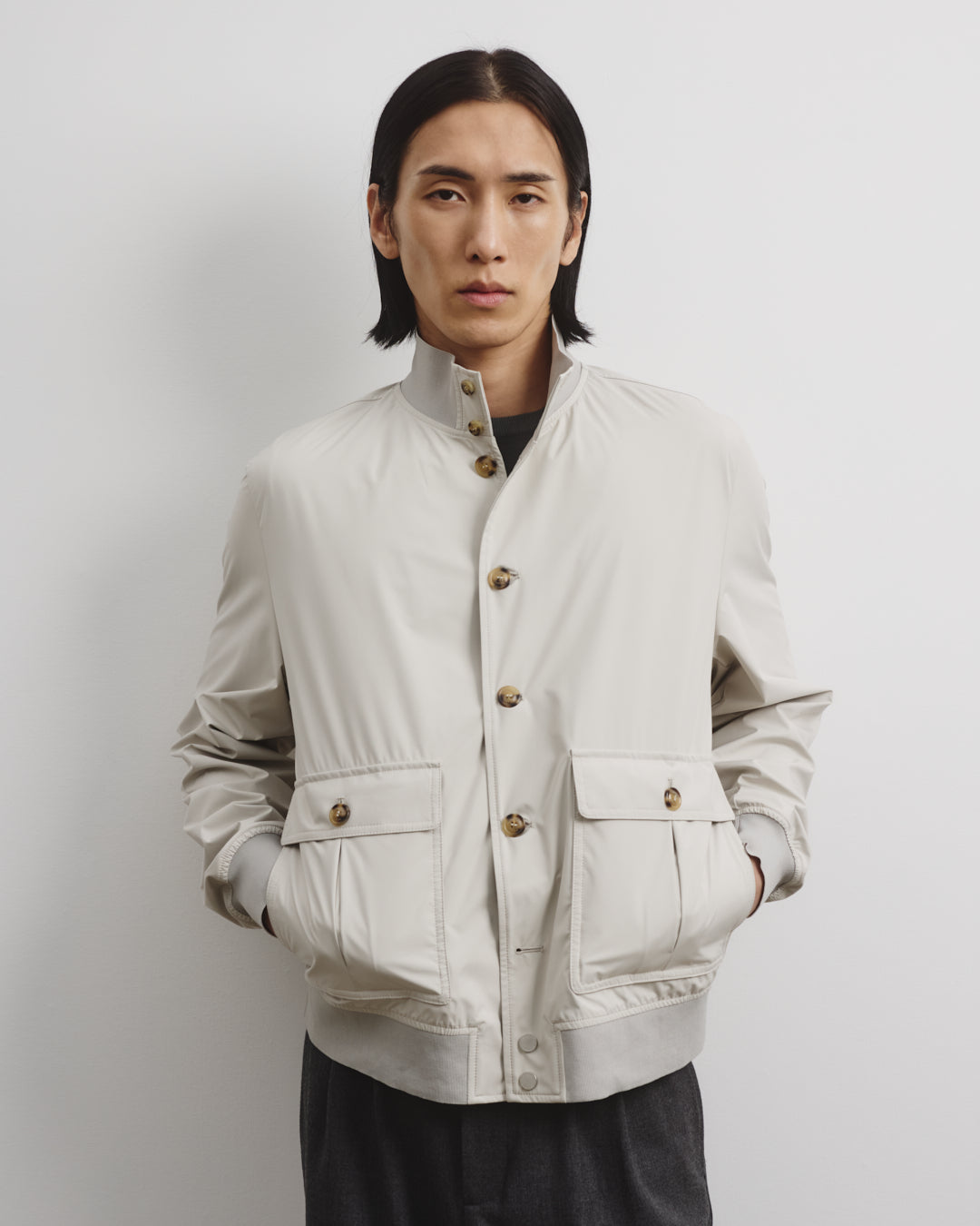 Giubbotto Valstarino Tascabile in microfibra accoppiata a 3 strati waterproof. Grigio - Canvas