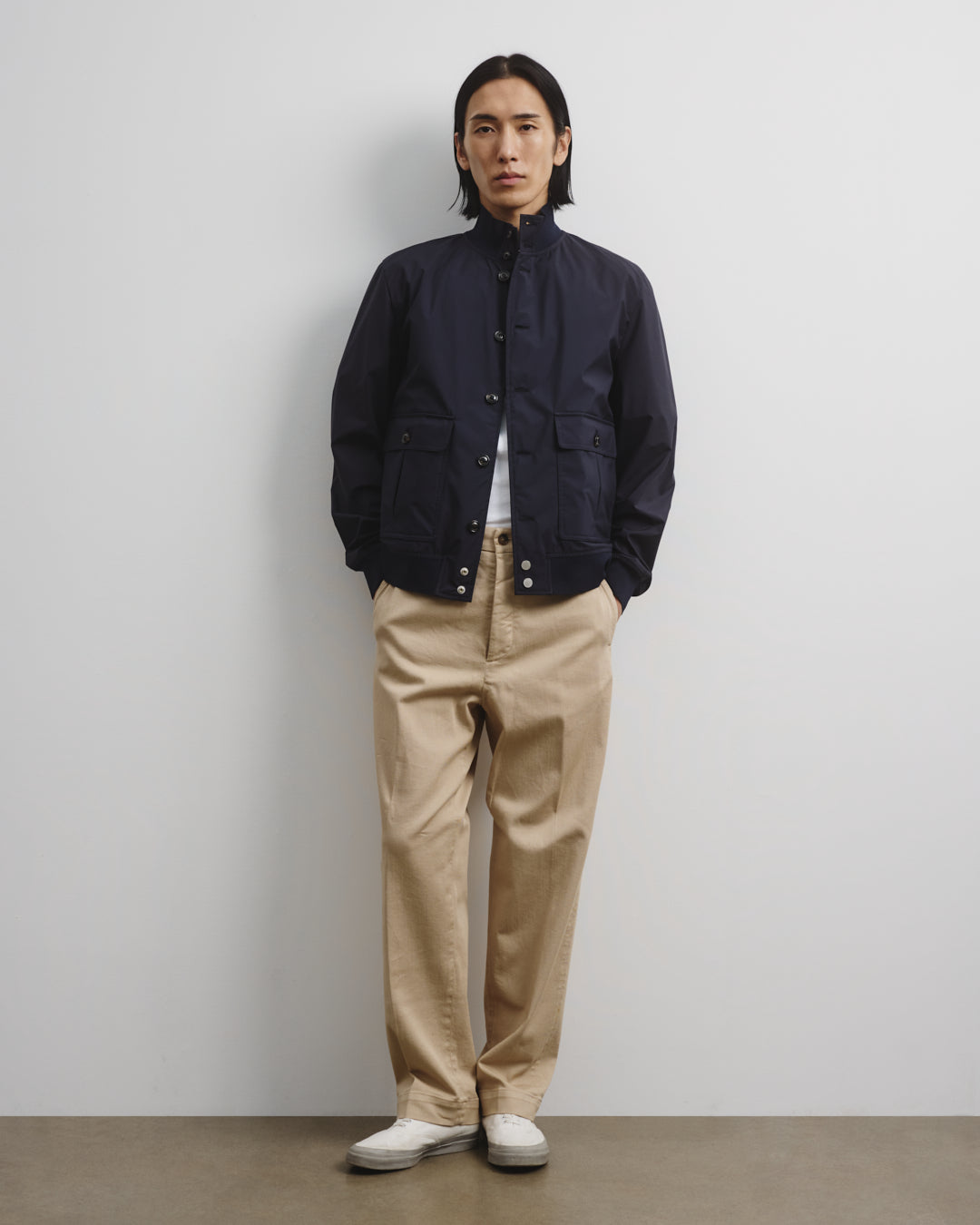 Giubbotto Valstarino Tascabile in microfibra accoppiata a 3 strati waterproof. Blu - Navy