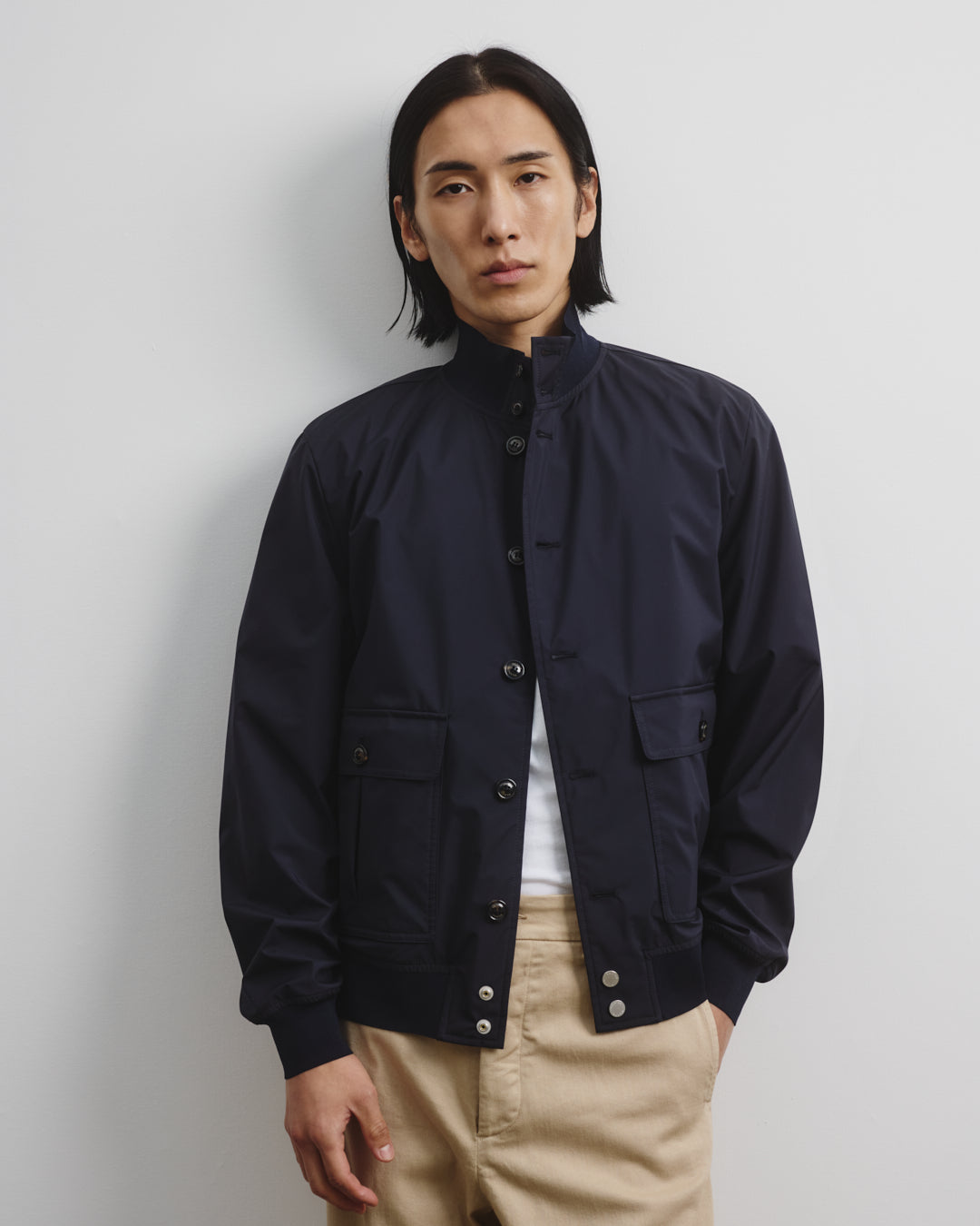 Giubbotto Valstarino Tascabile in microfibra accoppiata a 3 strati waterproof. Blu - Navy