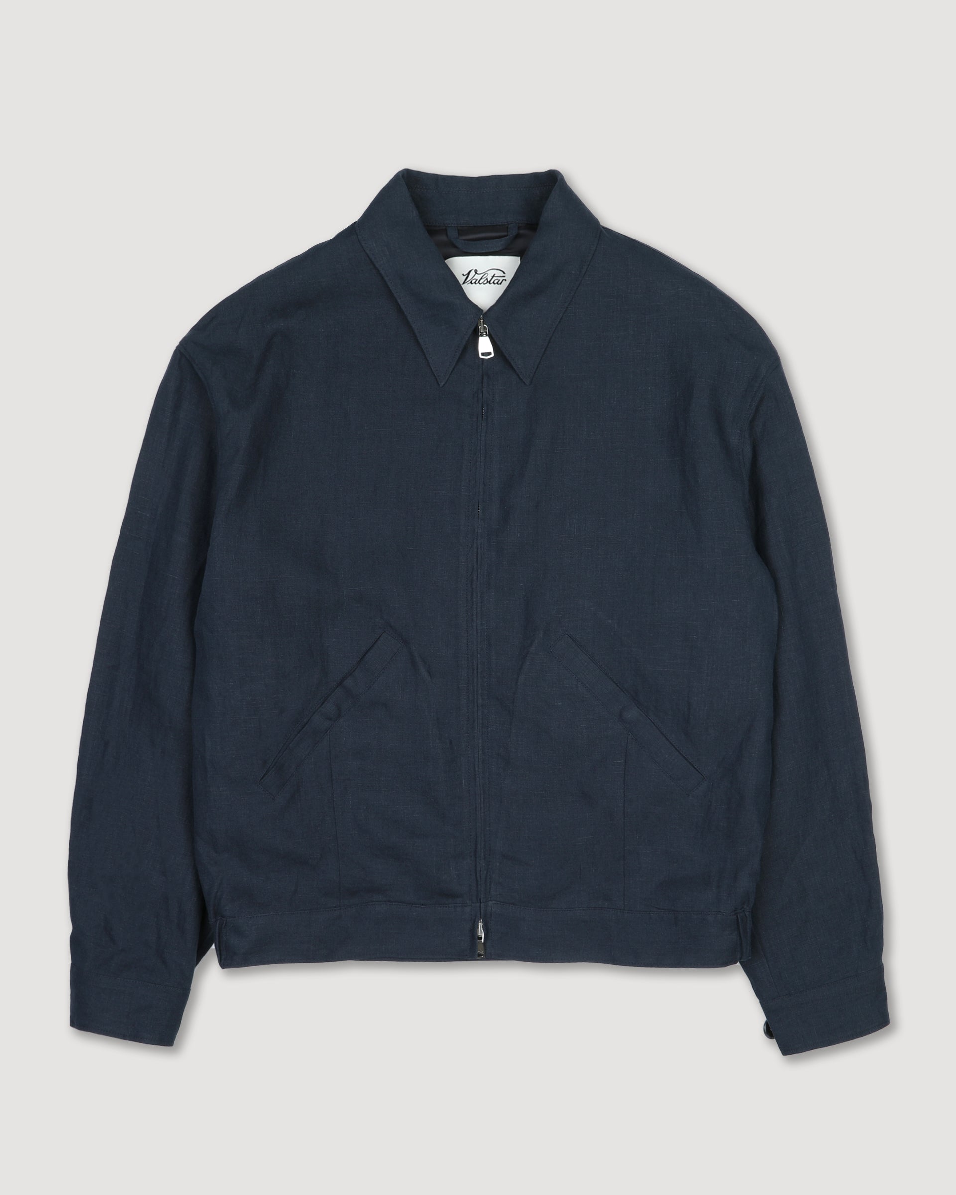 Giubbotto bomber Stan in puro lino - Blu notte