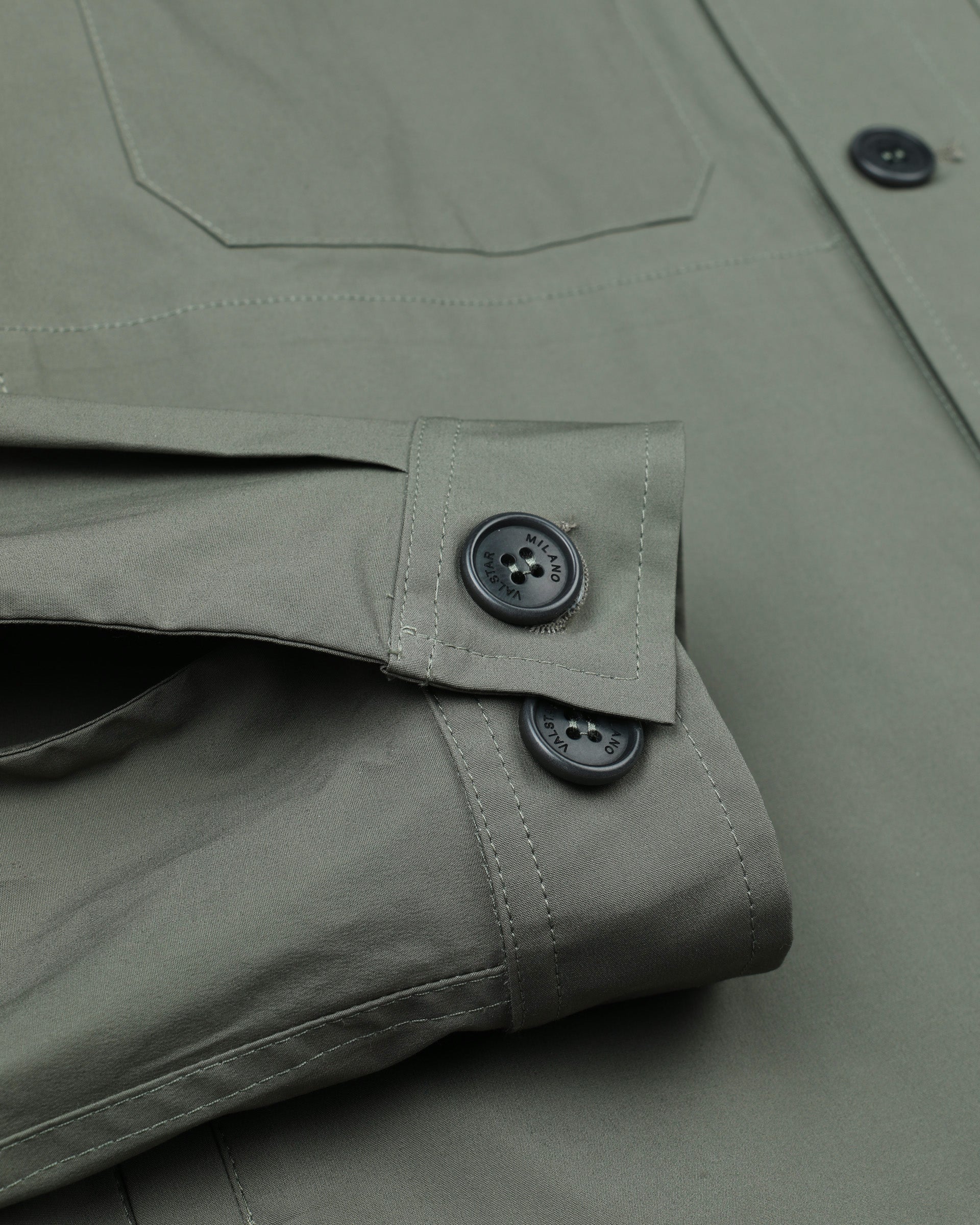 UOMO- OVERSHIRT JACKET CON BOTTONI IN TESSUTO POPELINE STRETCH, SFODERATO - Frantoio