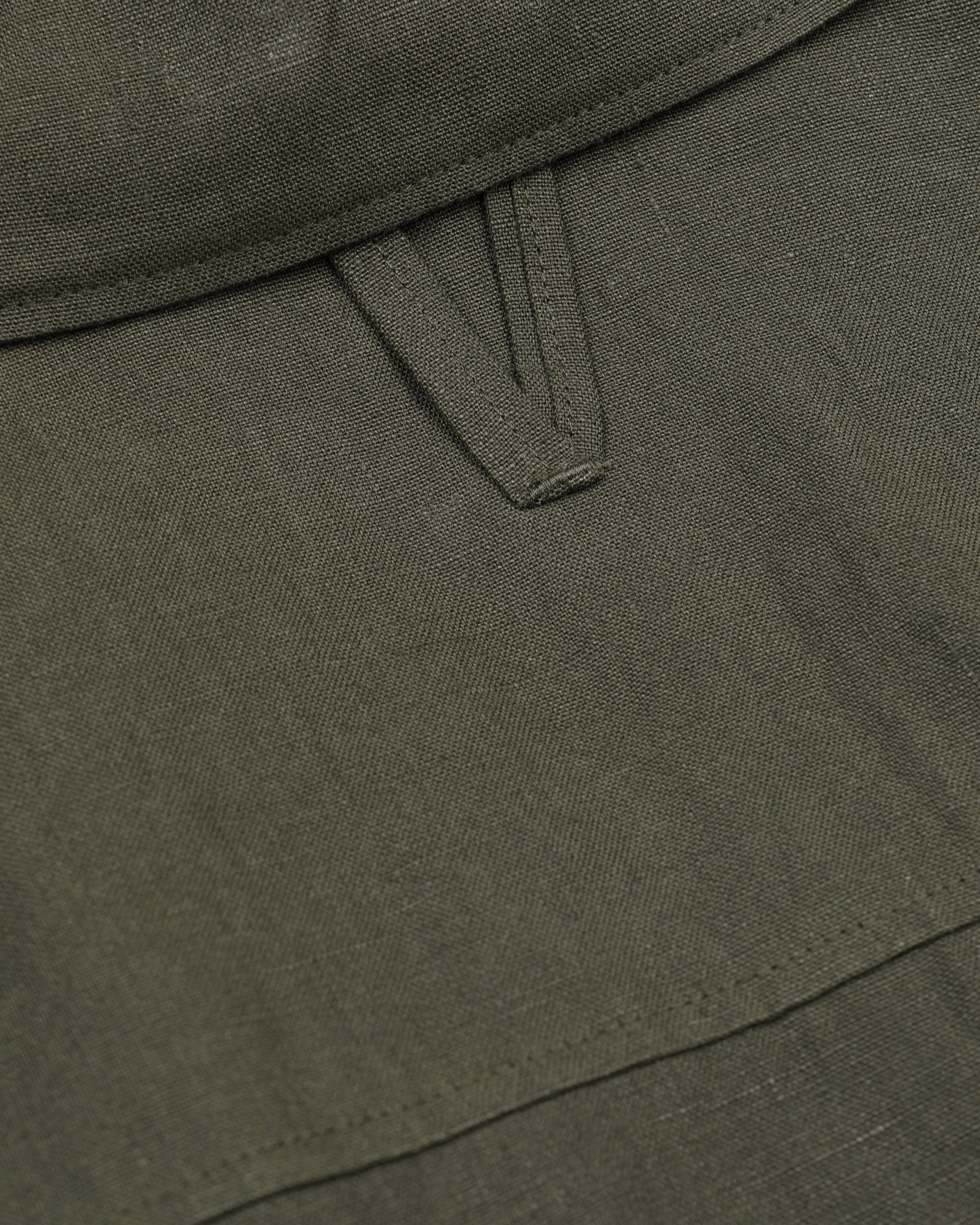 UOMO- OVERSHIRT CON BOTTONI IN TESSUTO LINO TINTO PEZZA, SFODERATA - Oliva