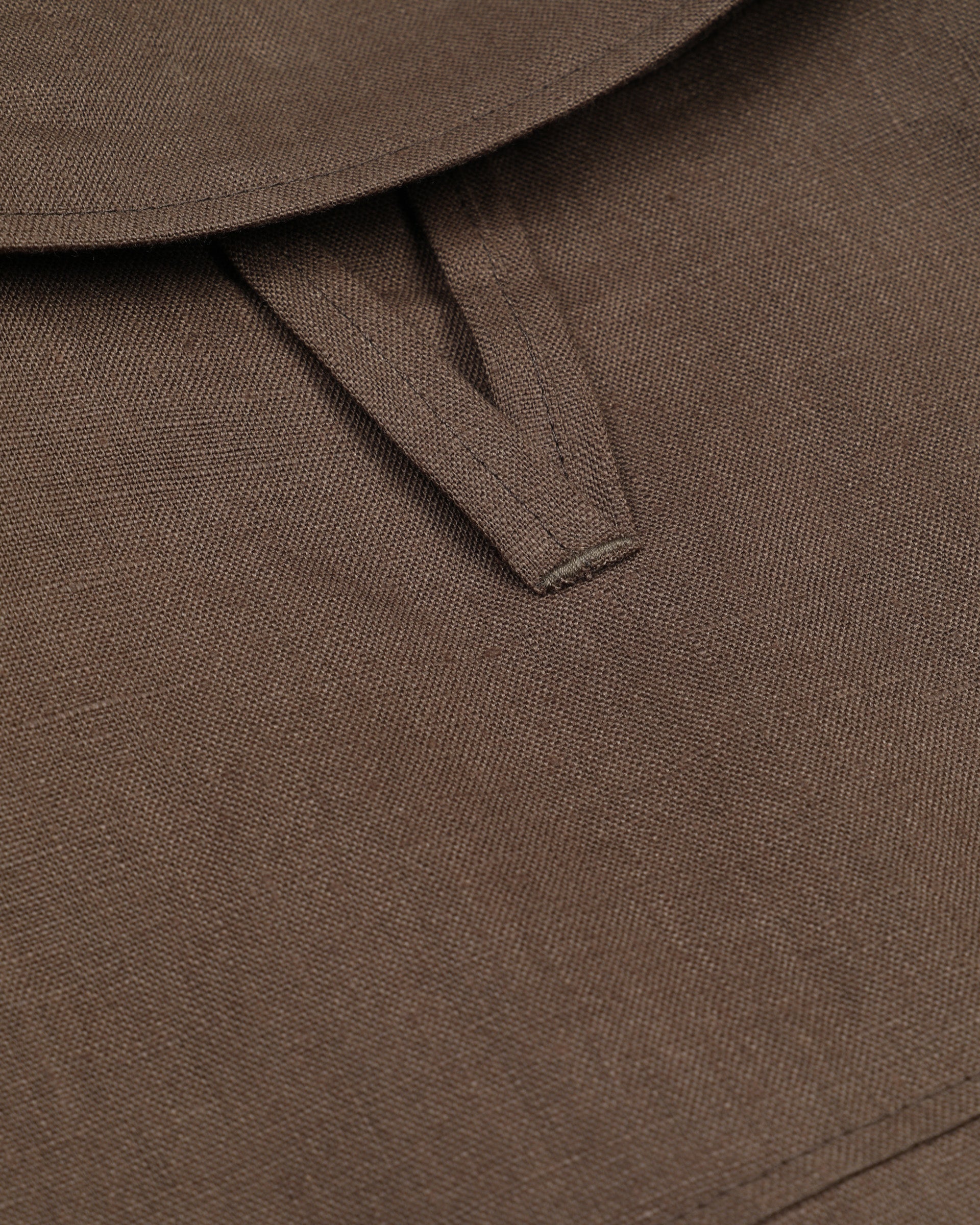 UOMO- OVERSHIRT CON BOTTONI IN TESSUTO LINO TINTO PEZZA, SFODERATA - Caramello