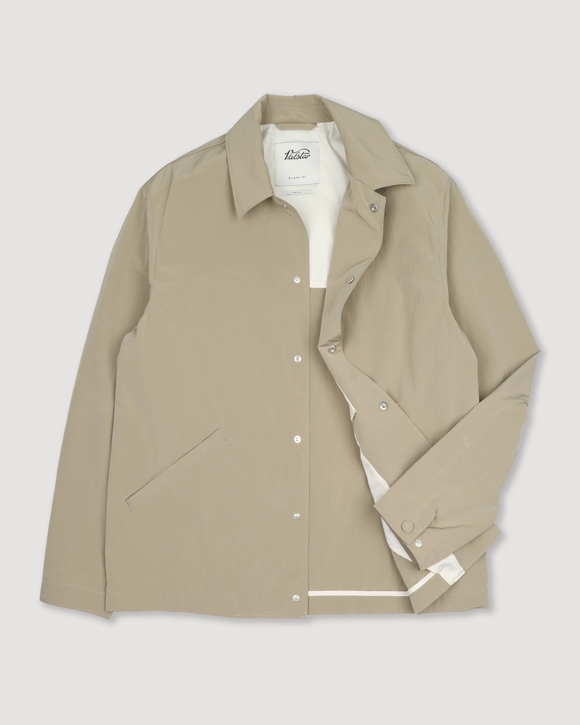 Coach jacket Potter in cotone-nylon manopesca water repellent. Beige - Sabbia