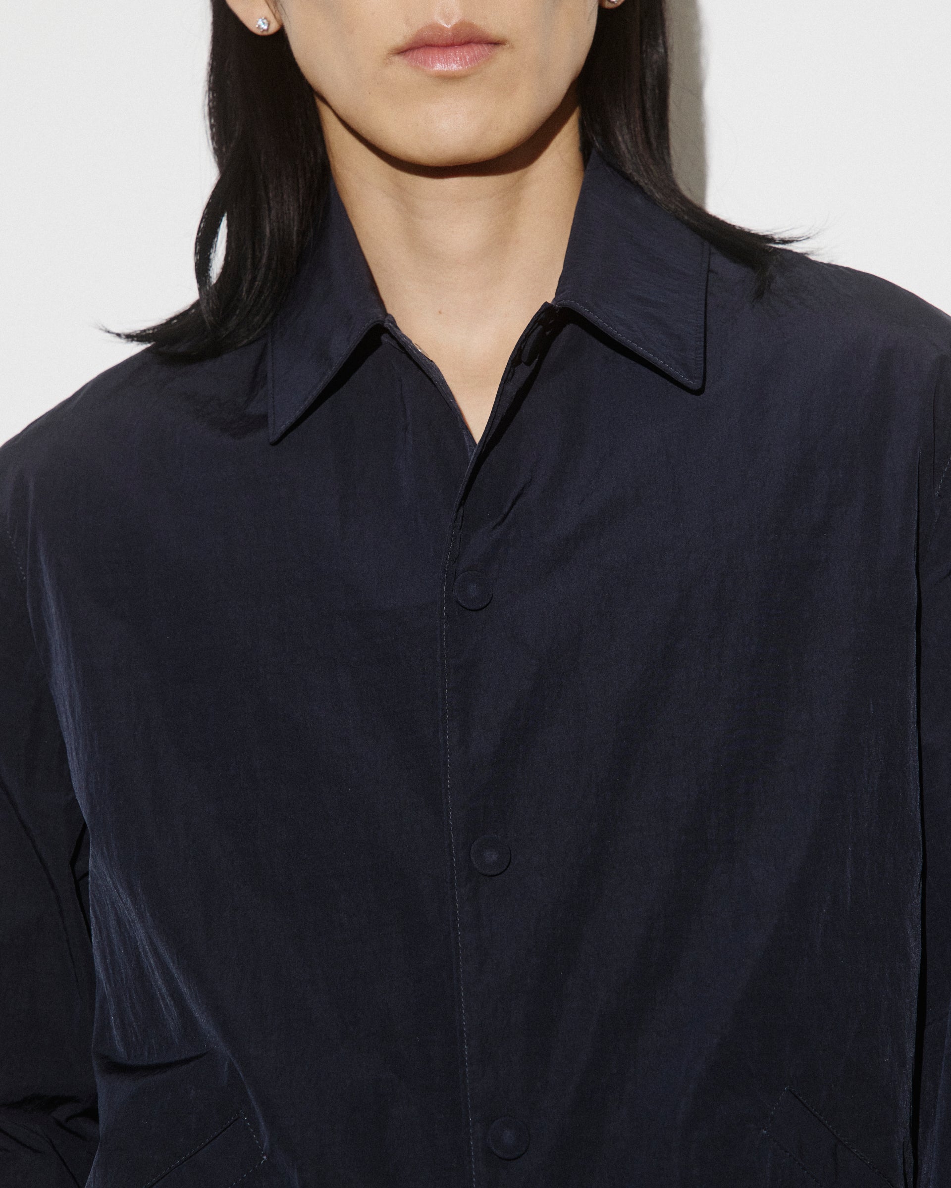 UOMO- COACH JACKET CON BOTTONI A PRESSIONE IN TESSUTO COTONE/NYLON MANOPESCA WR, SFODERATA - Navy