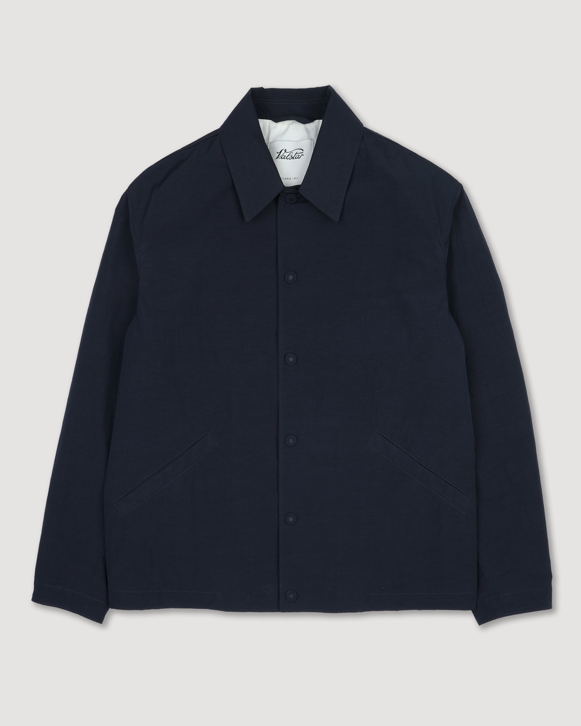 UOMO- COACH JACKET CON BOTTONI A PRESSIONE IN TESSUTO COTONE/NYLON MANOPESCA WR, SFODERATA - Navy