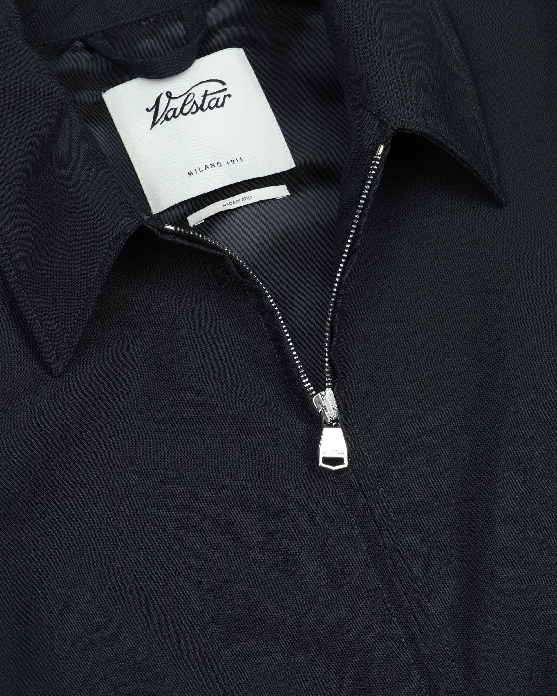 Giubbotto bomber Stan in tessuto fresco lana in pura lana vergine. Blu - Navy