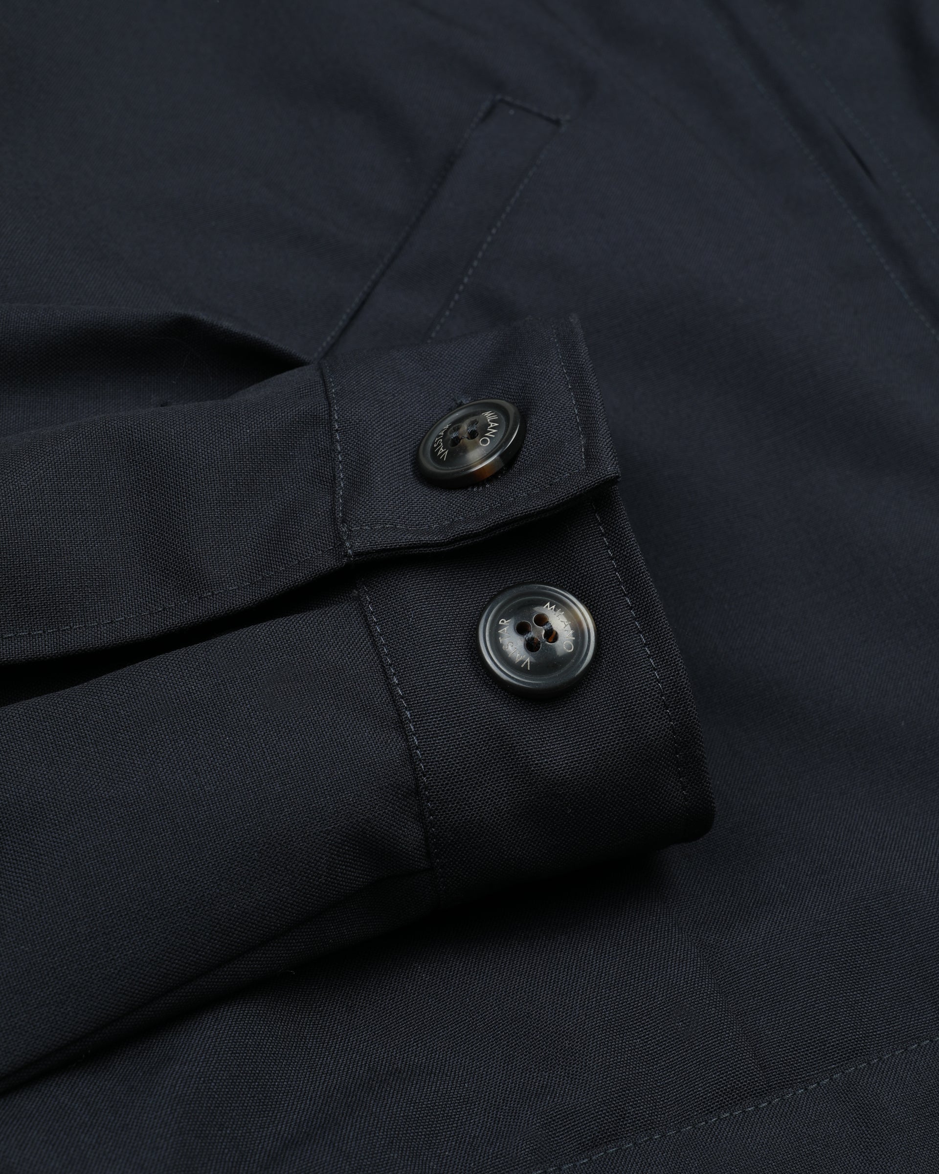 Giubbotto bomber Stan in tessuto fresco lana in pura lana vergine. Blu - Navy