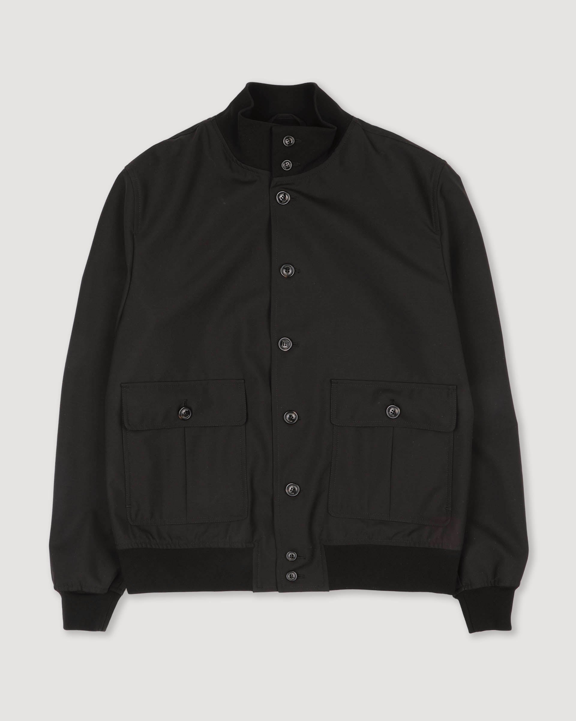 Giubbotto Valstarino in tessuto fresco lana di pura lana vergine. Marrone - Ebano