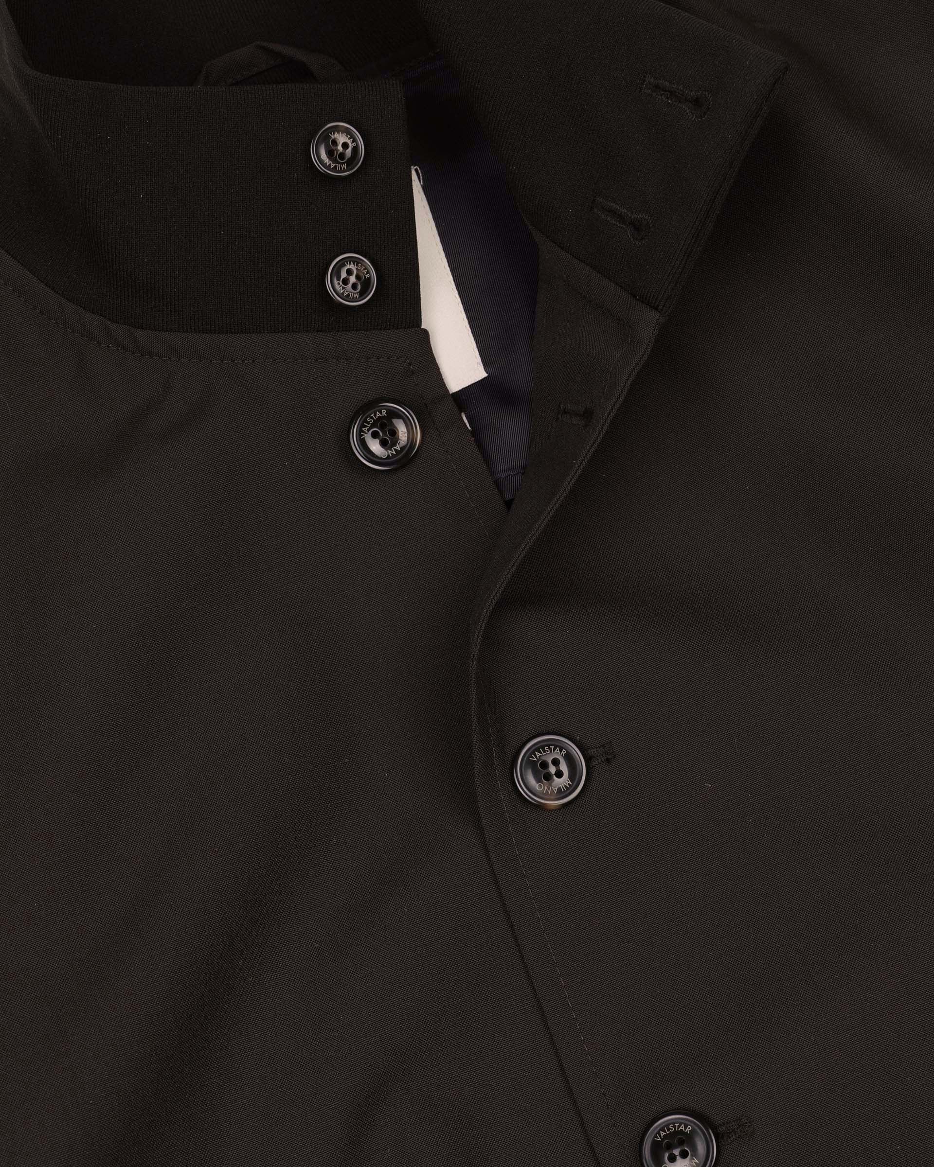 Giubbotto Valstarino in tessuto fresco lana di pura lana vergine. Marrone - Ebano