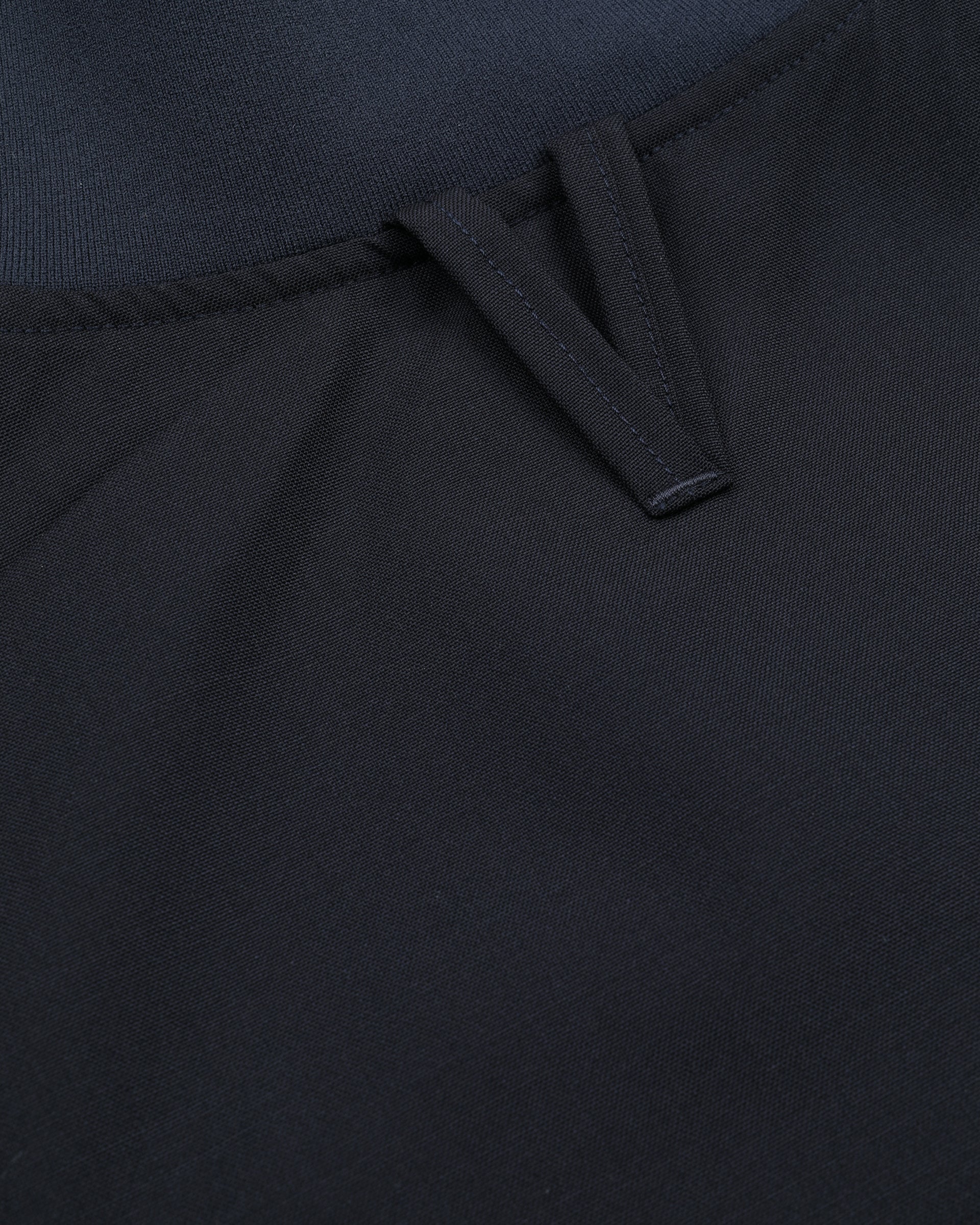 UOMO- GIUBBOTTO (VALSTARINO) COLLO ALTO CON BOTTONI E TASCHE APPLICATE IN TESSUTO FRESCO LANA 2 PLY IN PURA LANA VERGINE , COLLO POLSI E FONDO IN RETTILINEA, CARRE E MANICHE FODERATE - Navy