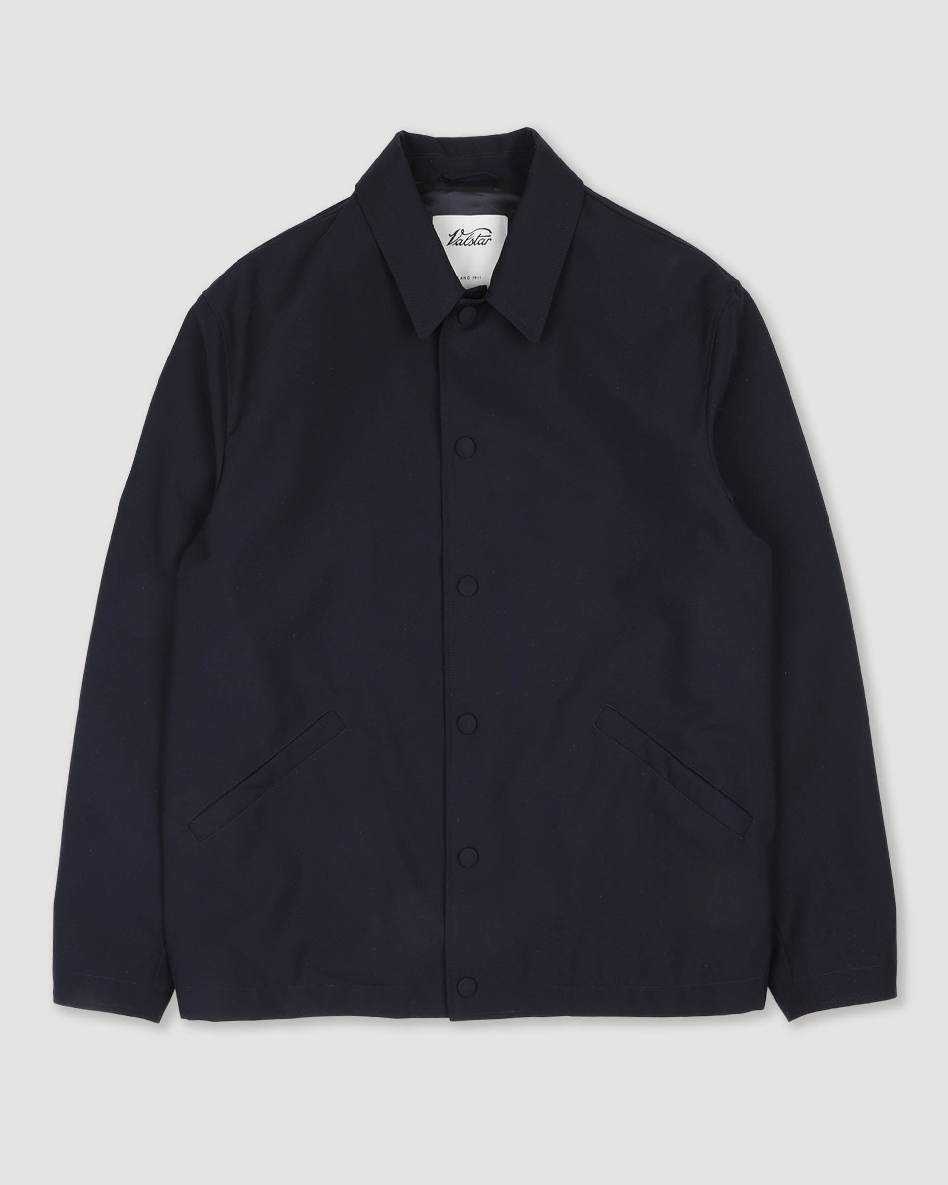 UOMO- COACH JKT CON BOTTONI A PRESSIONE IN TESSUTO FRESCO LANA 2 PLY IN PURA LANA VERGINE, CARRE INTERNO E MANICHE FODERATE - Navy