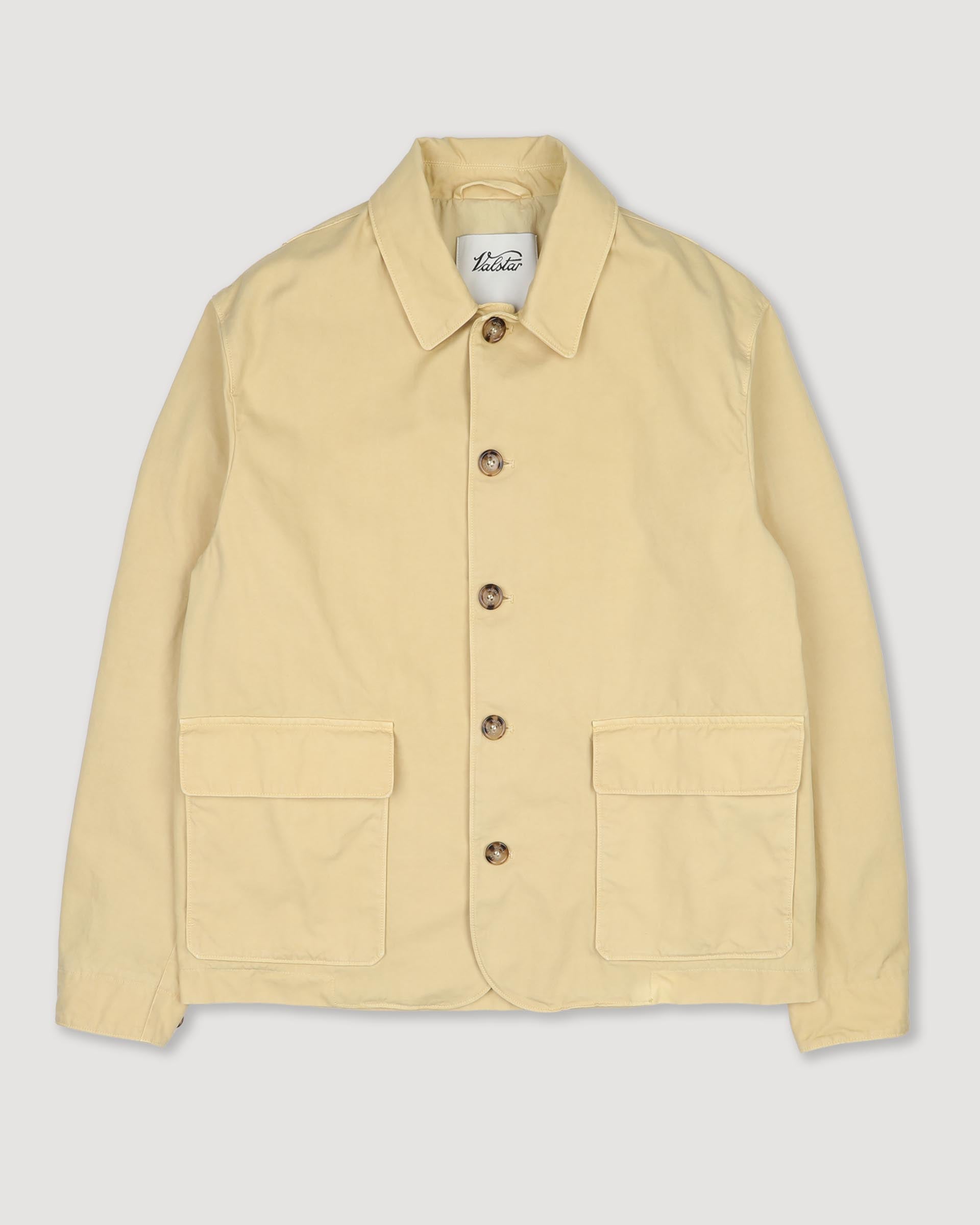 UOMO- GIACCA CON BOTTONI E TASCHE A TOPPA , IN TESSUTO CANVAS DI COTONE, SFODERATO, TINTO CAPO - Propoli