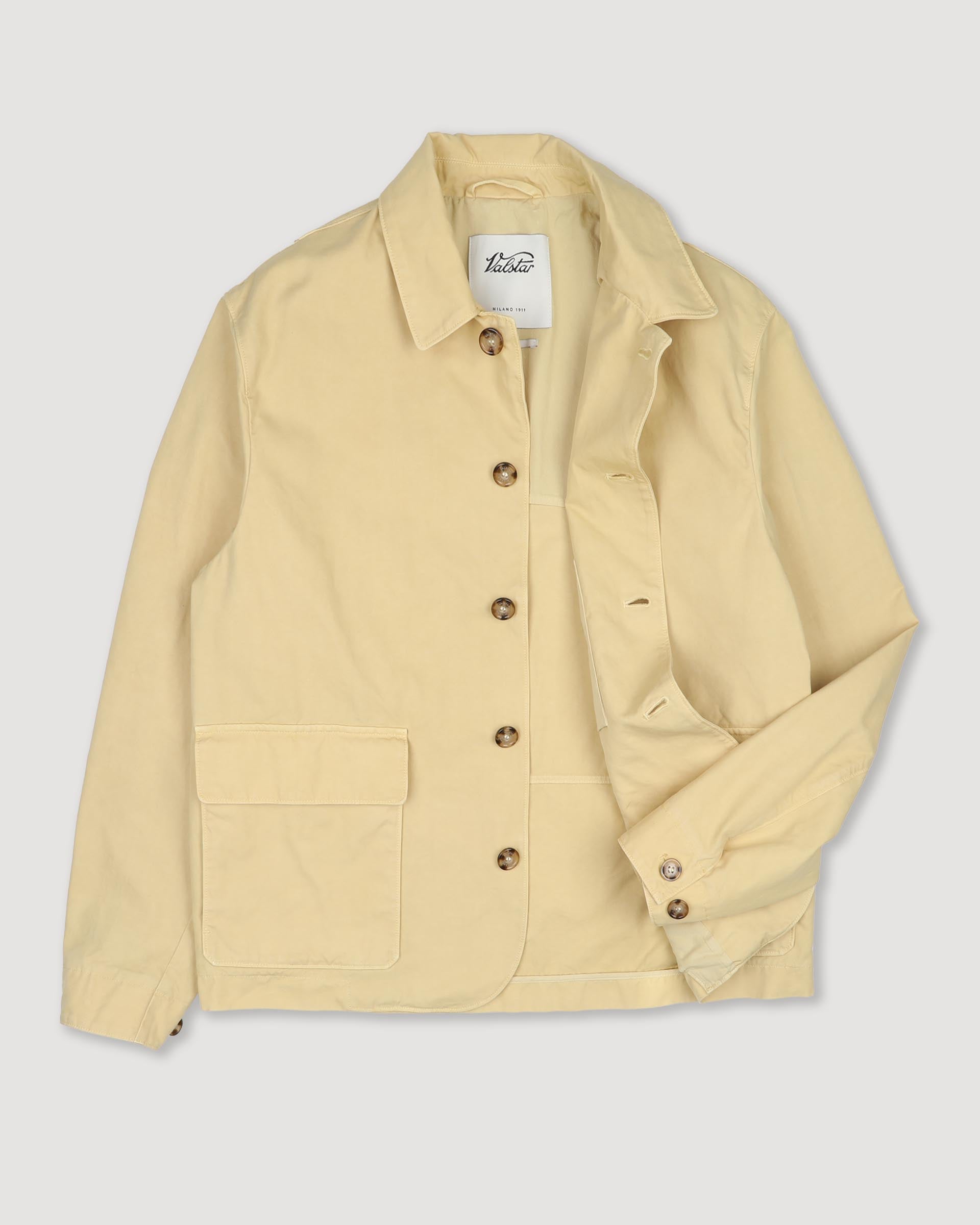 UOMO- GIACCA CON BOTTONI E TASCHE A TOPPA , IN TESSUTO CANVAS DI COTONE, SFODERATO, TINTO CAPO - Propoli