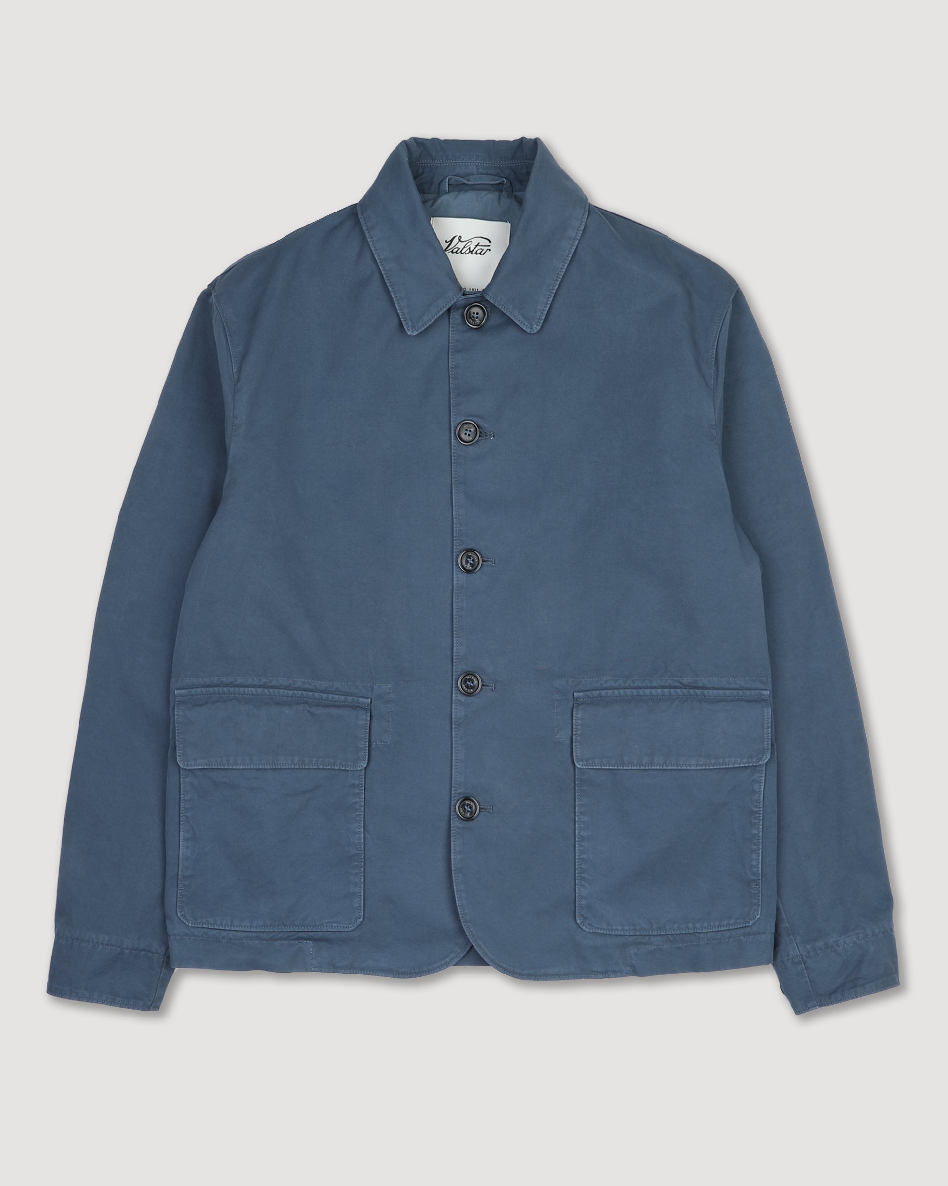 Giubbotto Nils in canvas di cotone manopesca. Blu - Balena