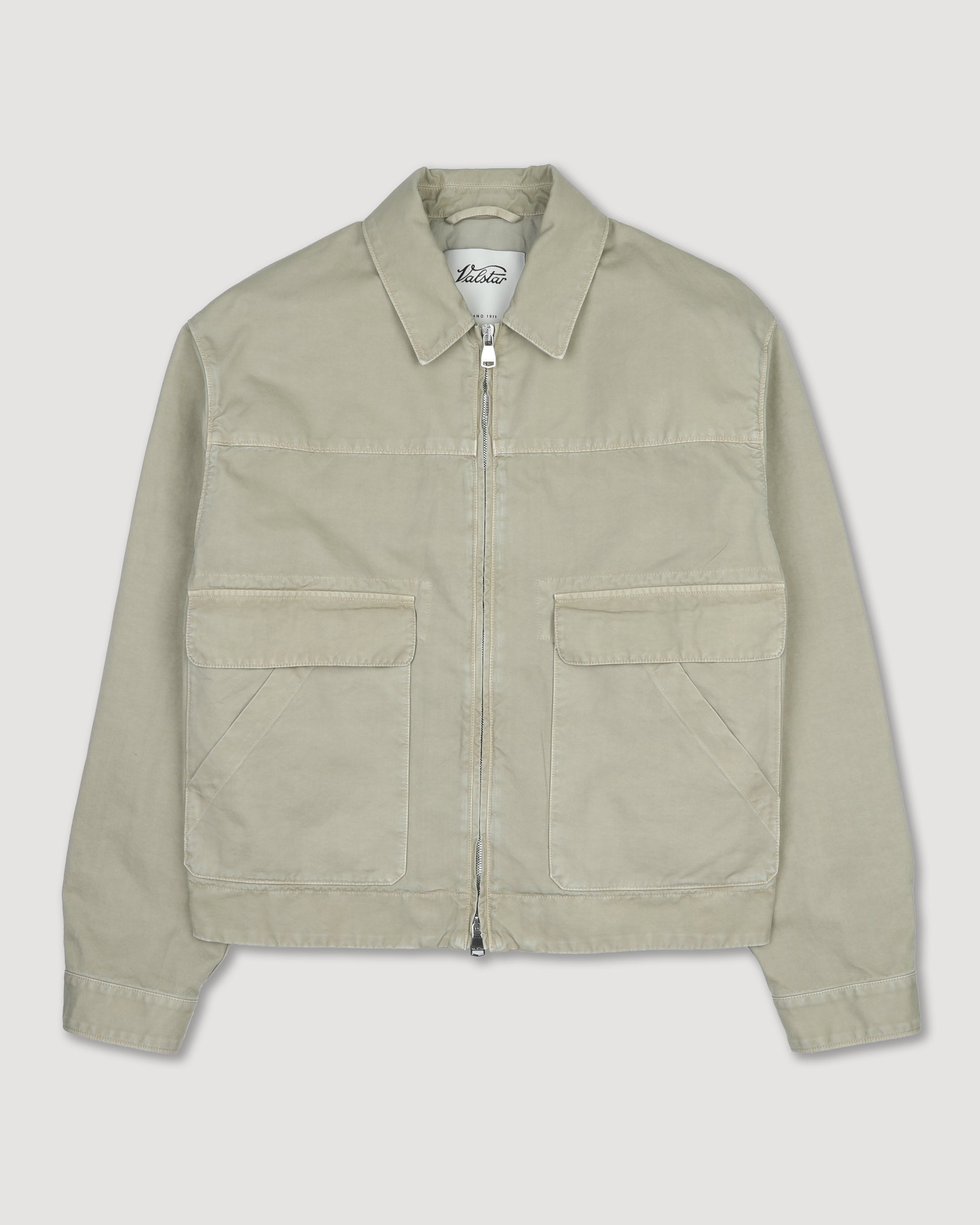 Zip Jacket Bob in canvas di cotone manopesca, sfoderato. Verde - Artichoke