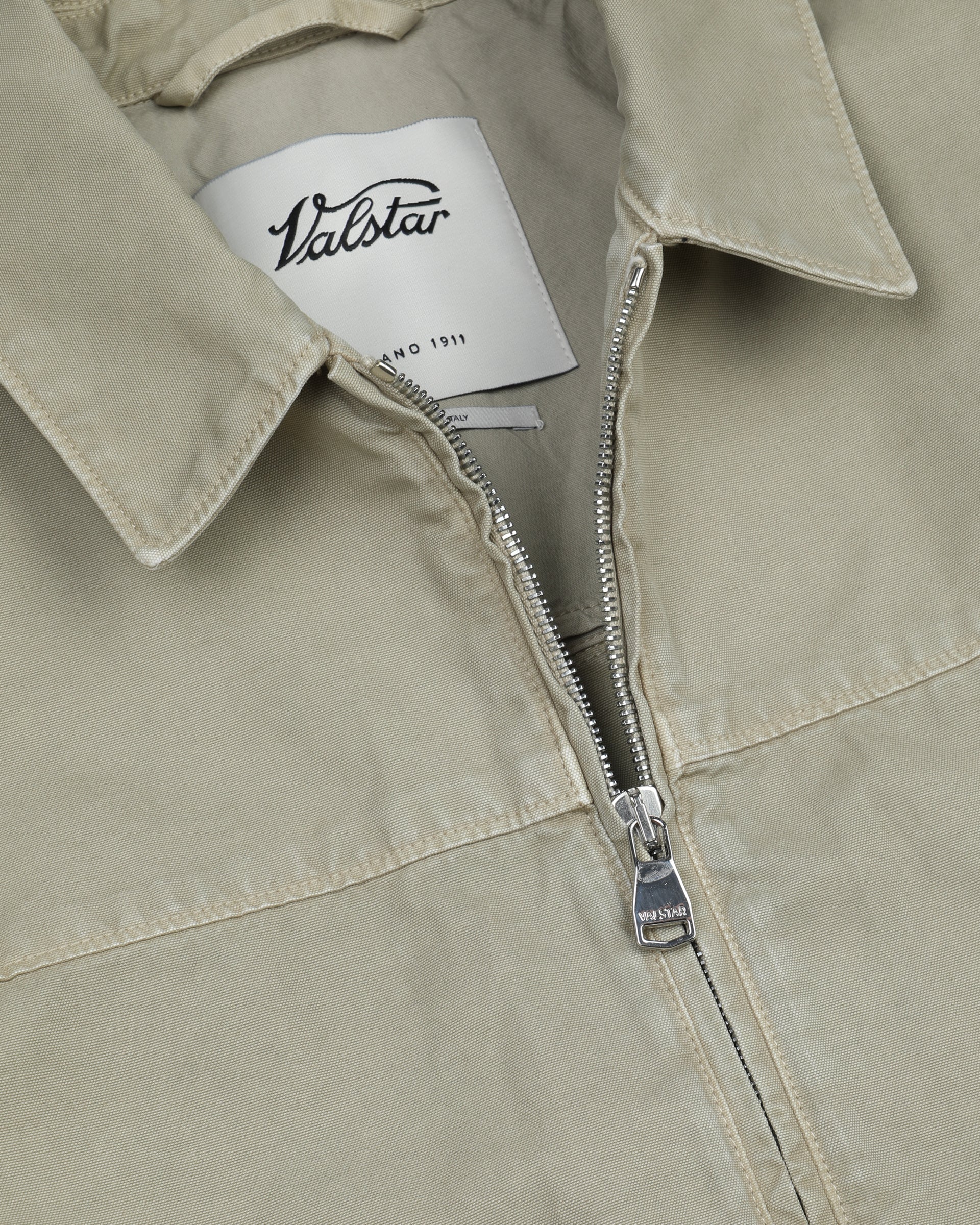 Zip Jacket Bob in canvas di cotone manopesca, sfoderato. Verde - Artichoke
