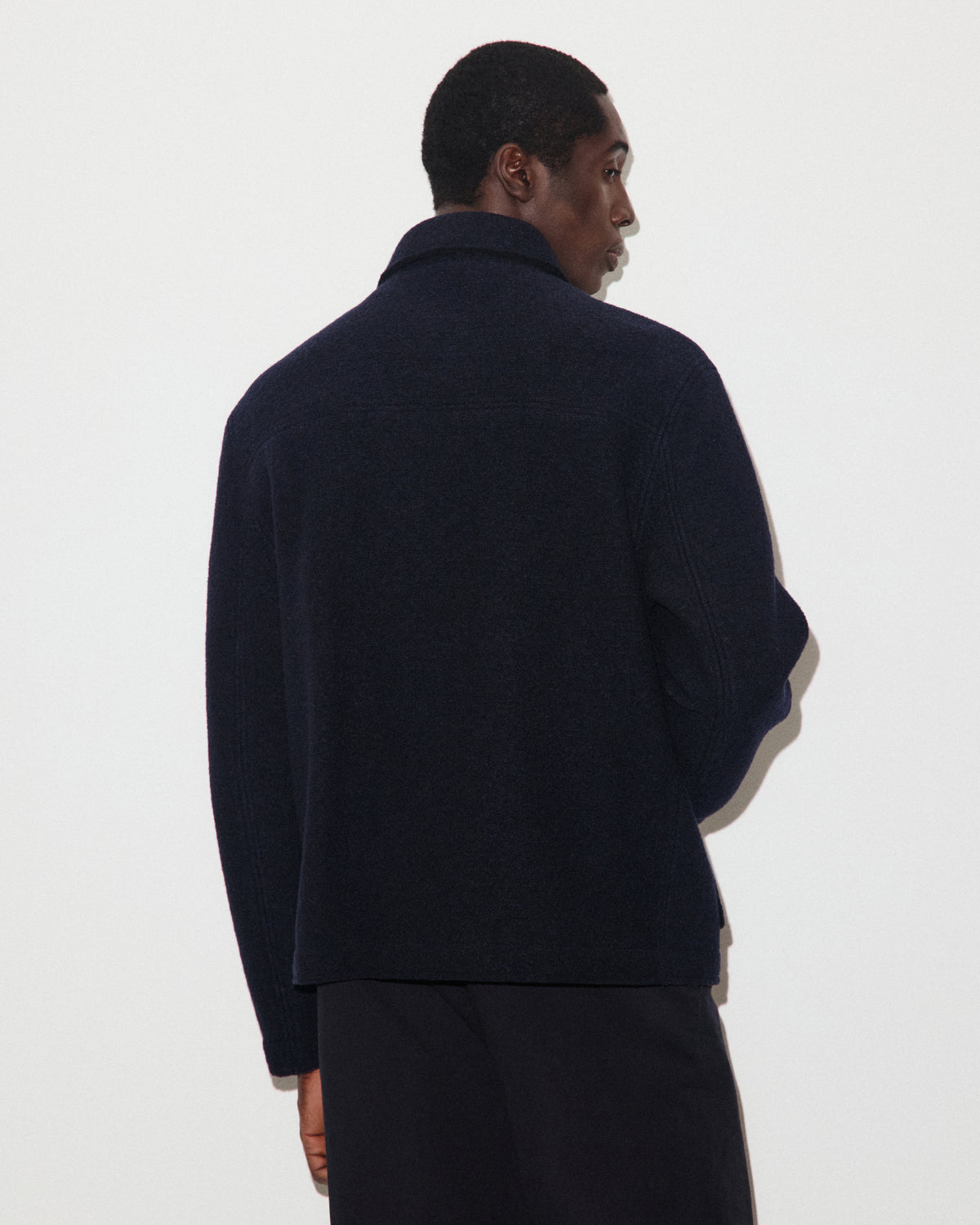 Gil work jacket in lana cotta, sfoderata. Blu - Navy