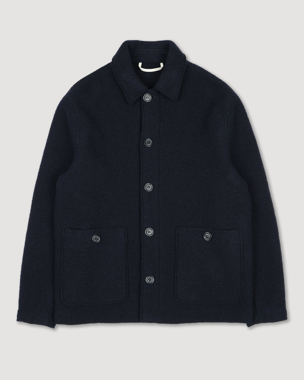 Gil work jacket in lana cotta, sfoderata. Blu - Navy