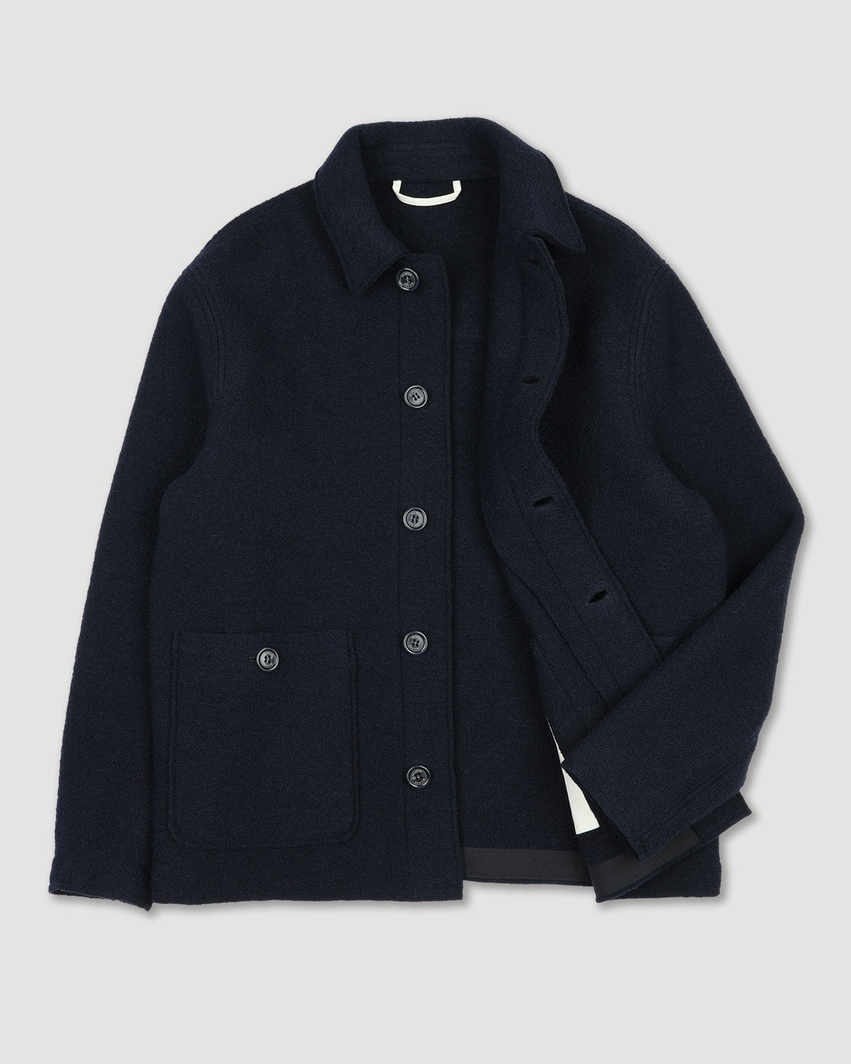 Gil work jacket in lana cotta, sfoderata. Blu - Navy
