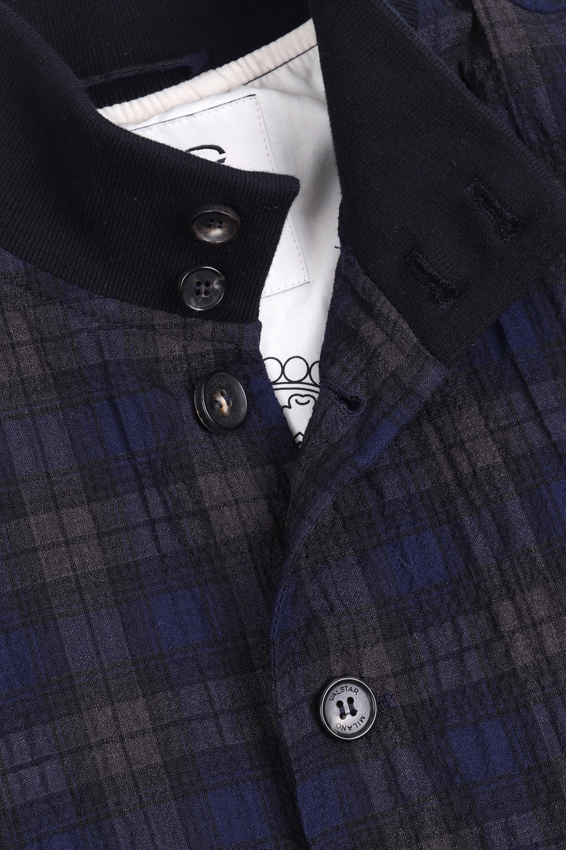 Seersucker Valstarino - Navy/brown