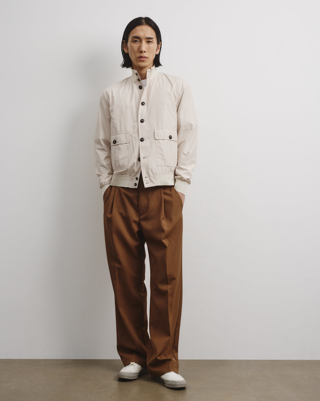 Giubbotto Valstarino Tascabile in microfibra water repellent, foderato. Panna - Latte