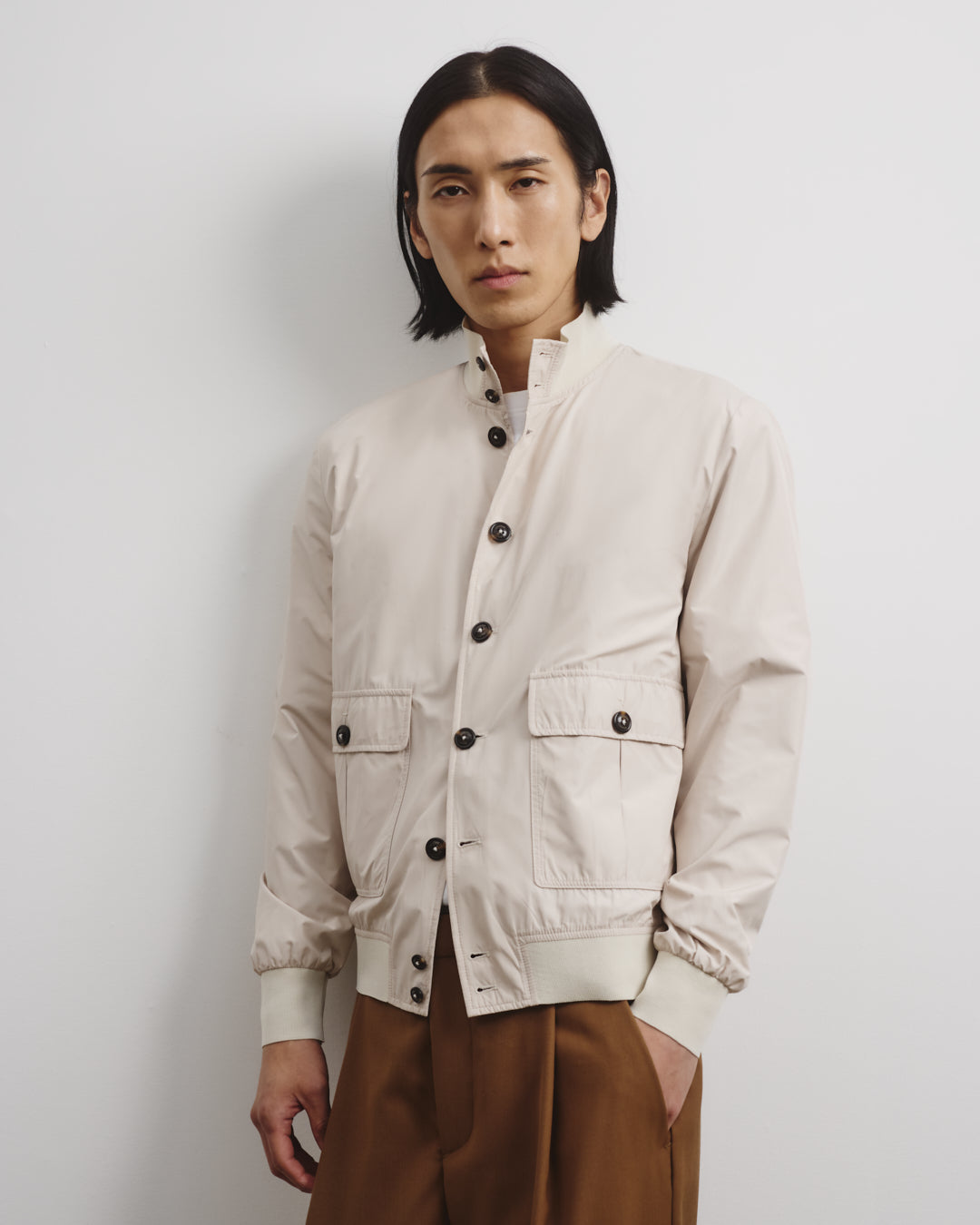 Giubbotto Valstarino Tascabile in microfibra water repellent, foderato. Panna - Latte