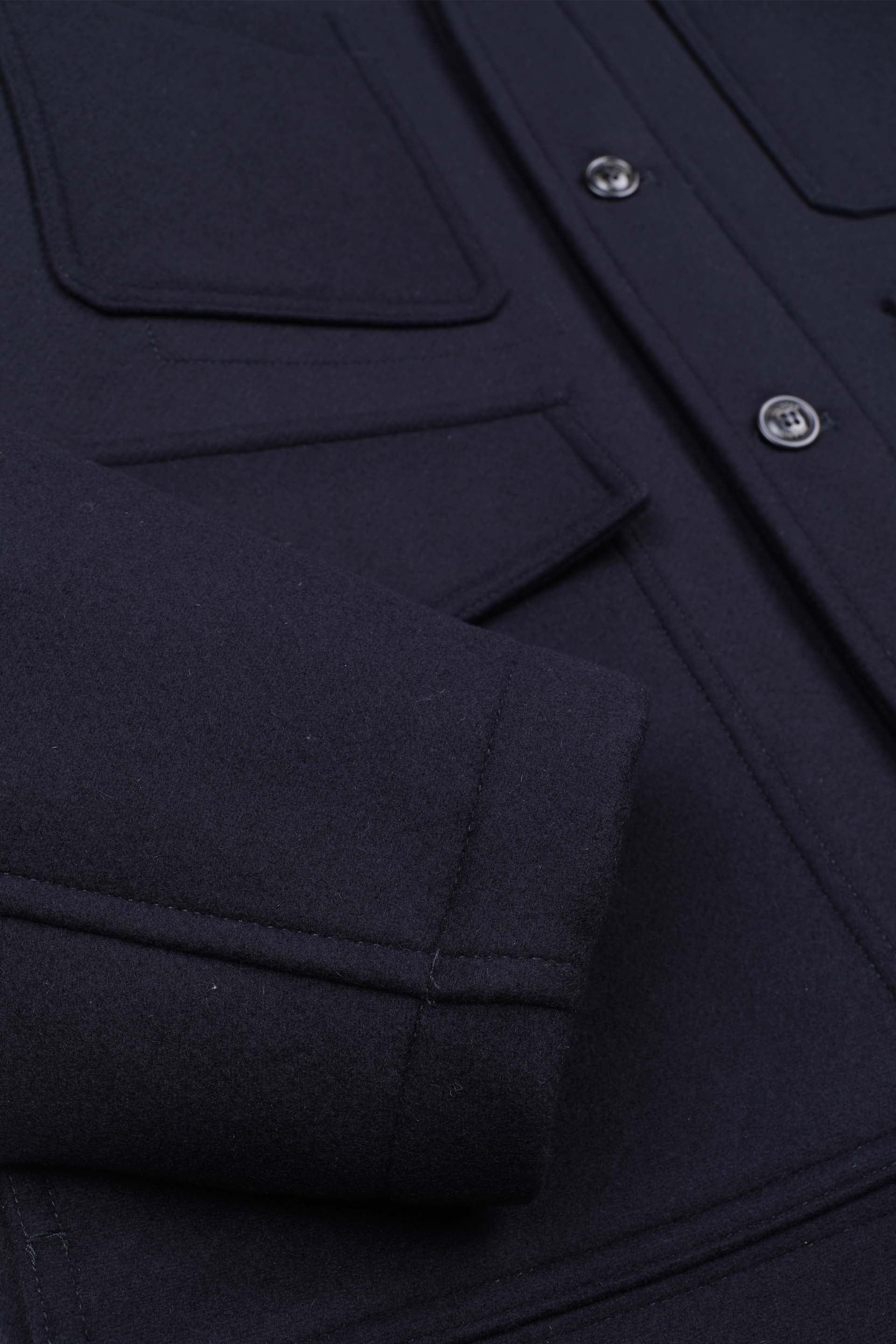 Work jacket Arthur in panno di pura lana vergine, foderata. - Navy