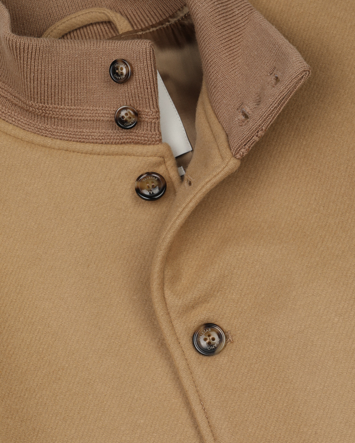 Giubbotto Valstarino in panno di pura lana vergine, foderato. Beige - Camel