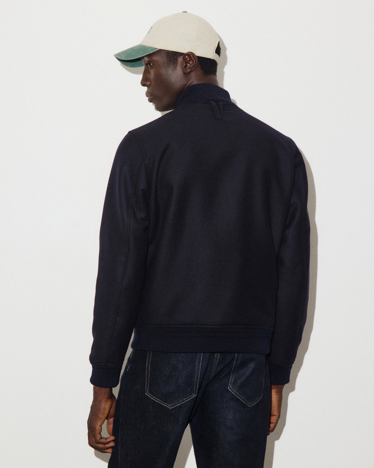 Valstarino jacket in virgin wool felt, lined. Blue - Navy