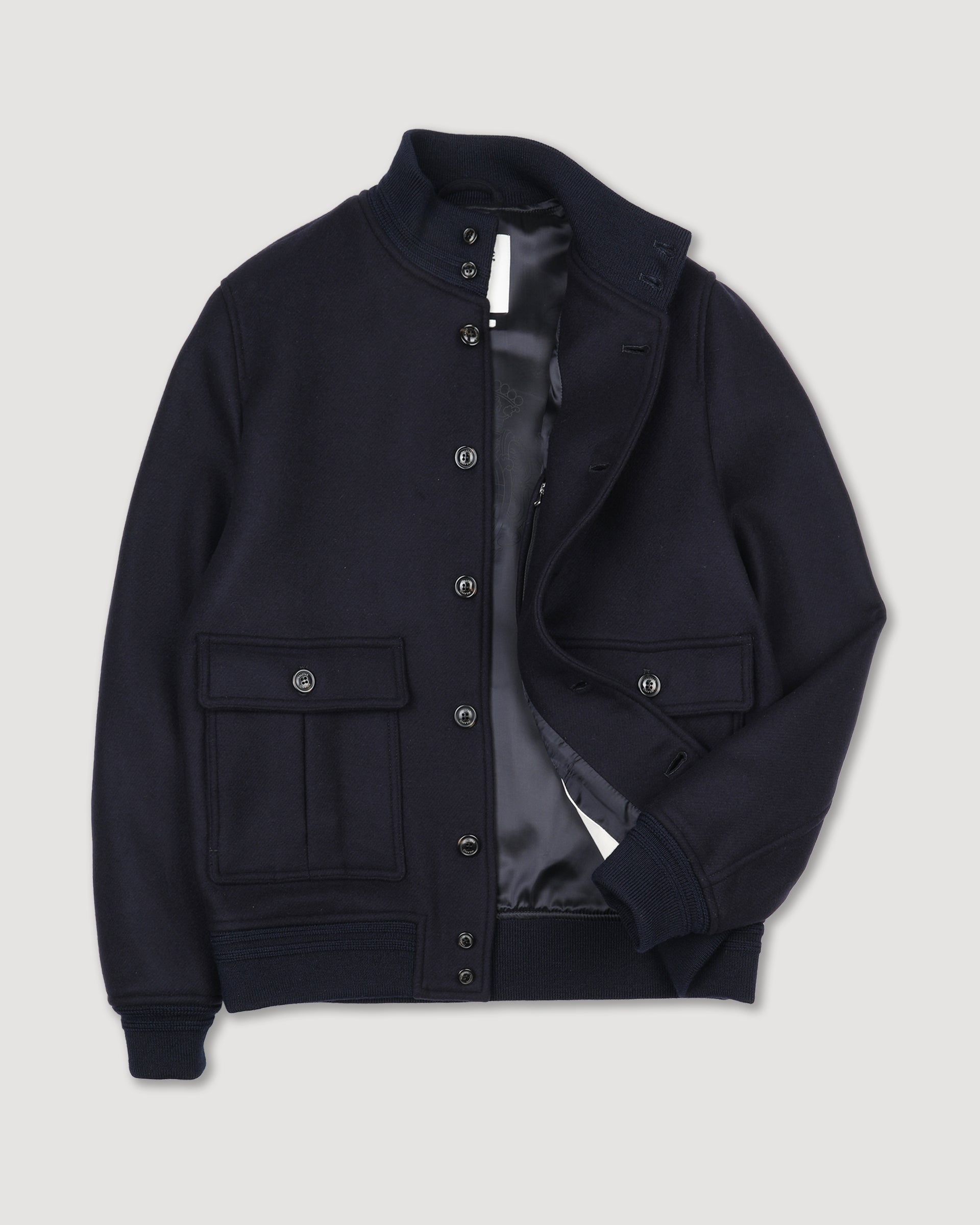 VALSTARINO / ブルゾン/MADE IN ITALY/イタリア製/44/コットン/NVY Valstarino jacket in virgin wool felt, lined. Blue - Navy