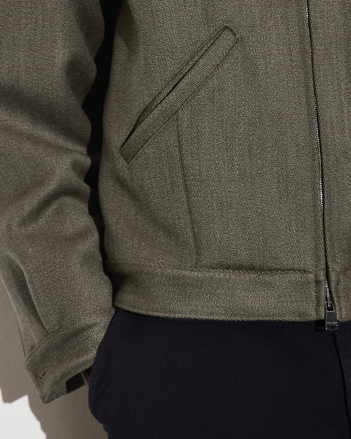 Giubbotto bomber Stan in tessuto cover inglese in pura lana, foderato. Beige - Beige