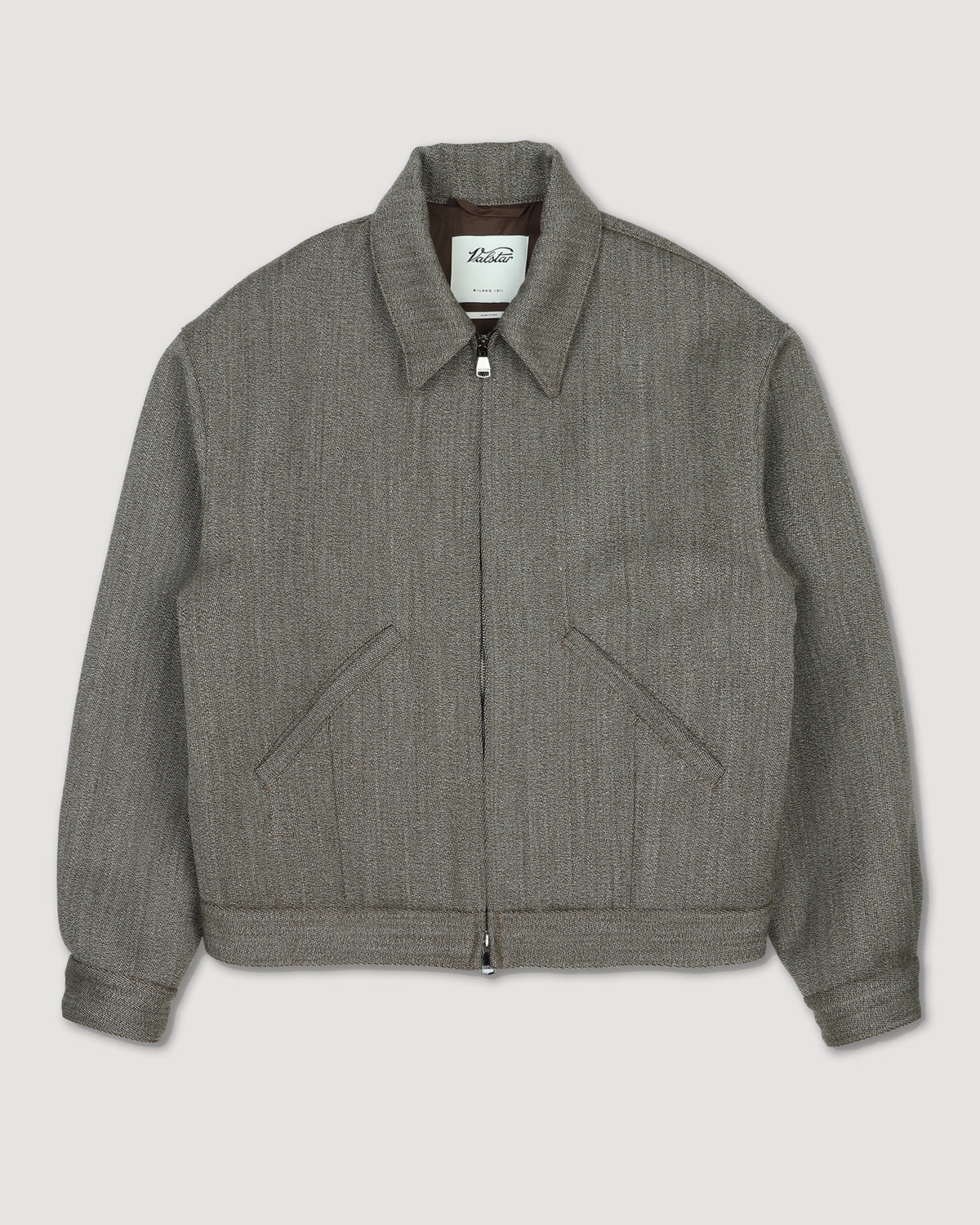 Giubbotto bomber Stan in tessuto cover inglese in pura lana, foderato. Beige - Beige