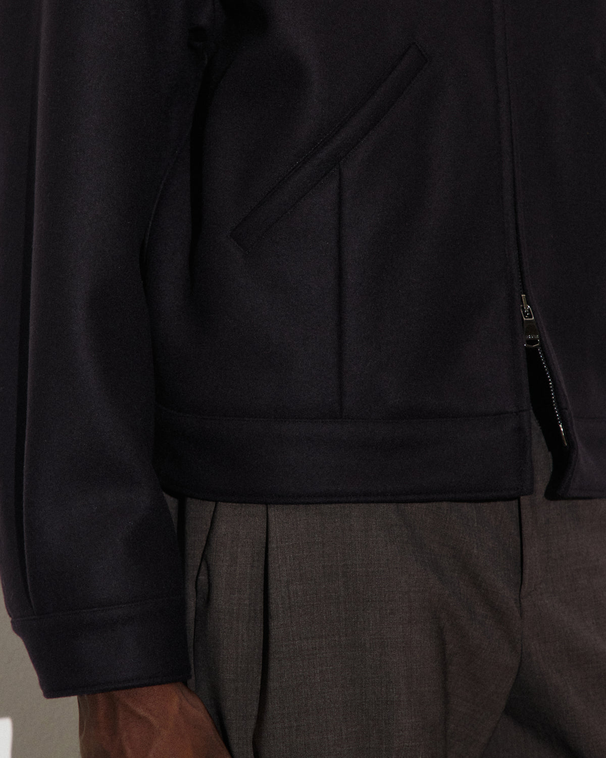 Giubbotto bomber Stan in panno di misto lana, foderato. Blu - Navy